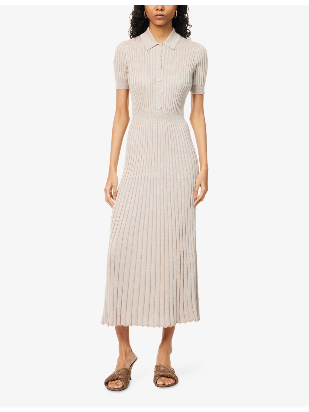 Amor Ribbed Silk-And-Cashmere Knit Midi Dress - 3