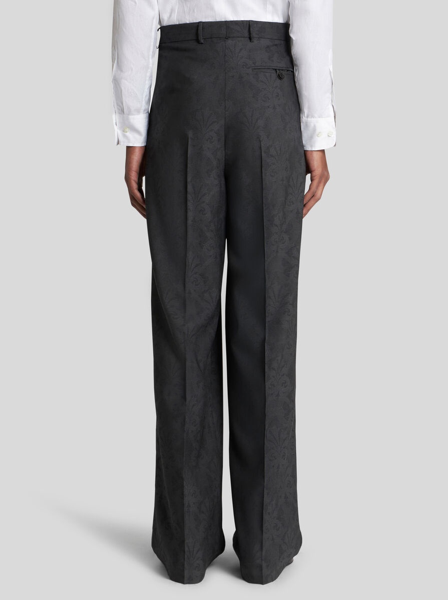 WOOL JACQUARD TROUSERS - 4