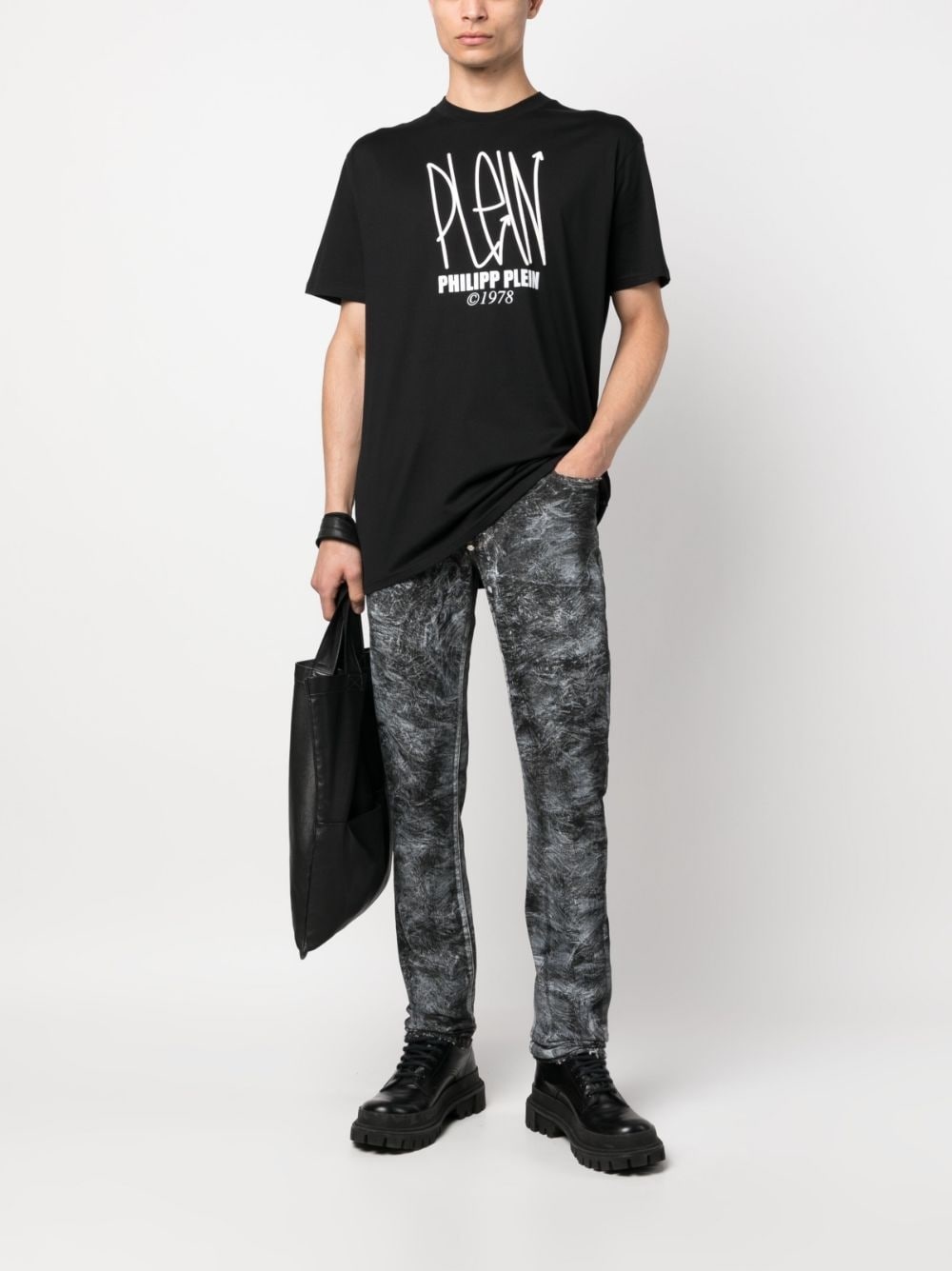 abstract-print straight-leg jeans - 2