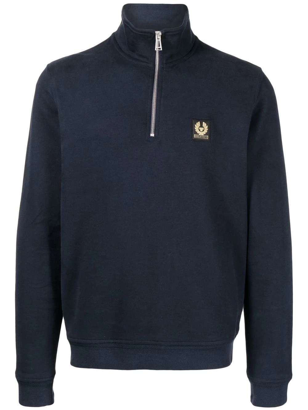 logo-patch short-zip sweatshirt - 1