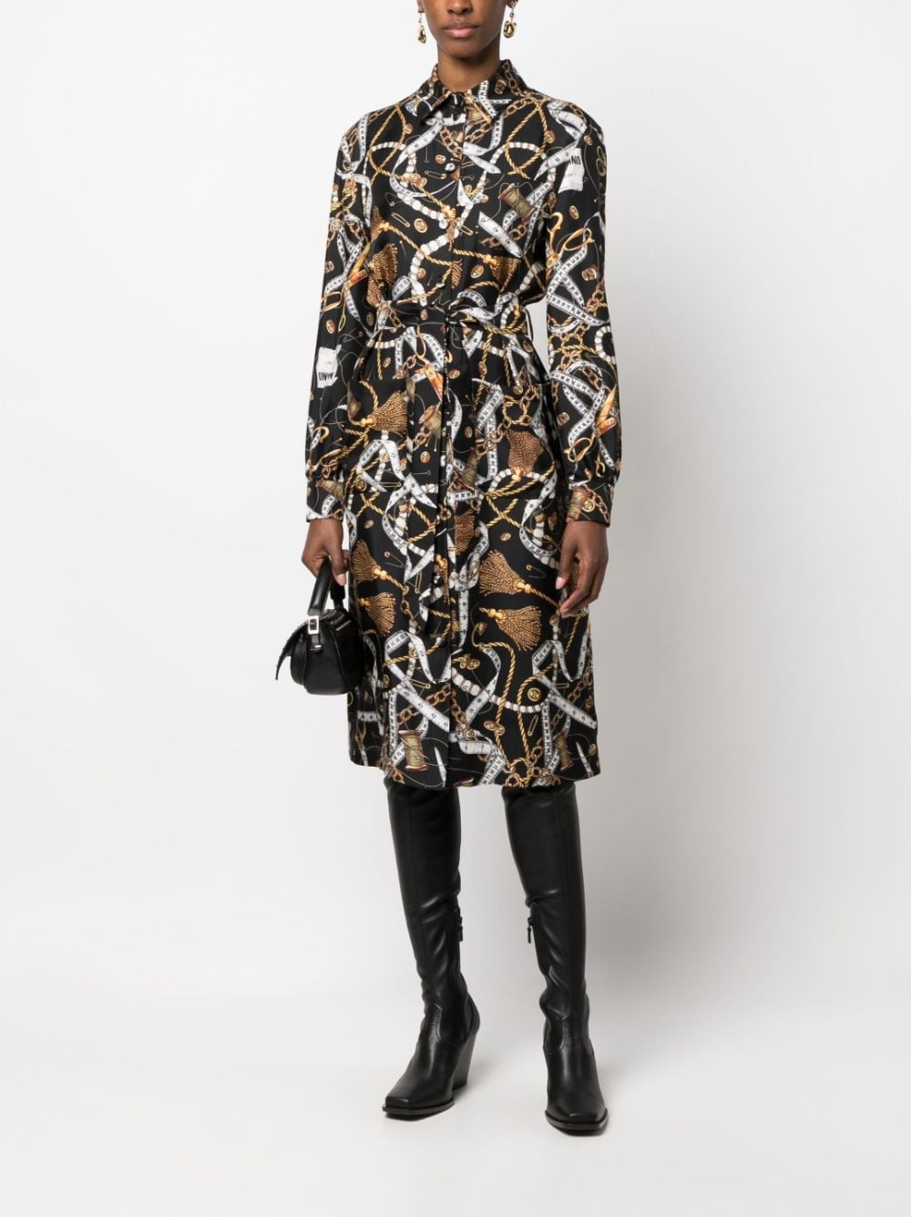 graphic-print silk midi dress - 2