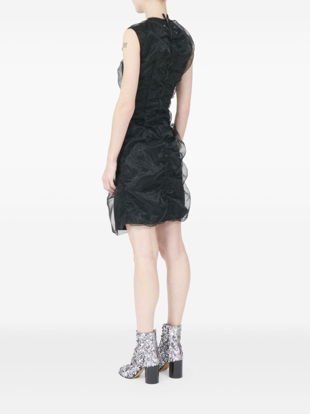 sleeveless ruffled mini dress - 4