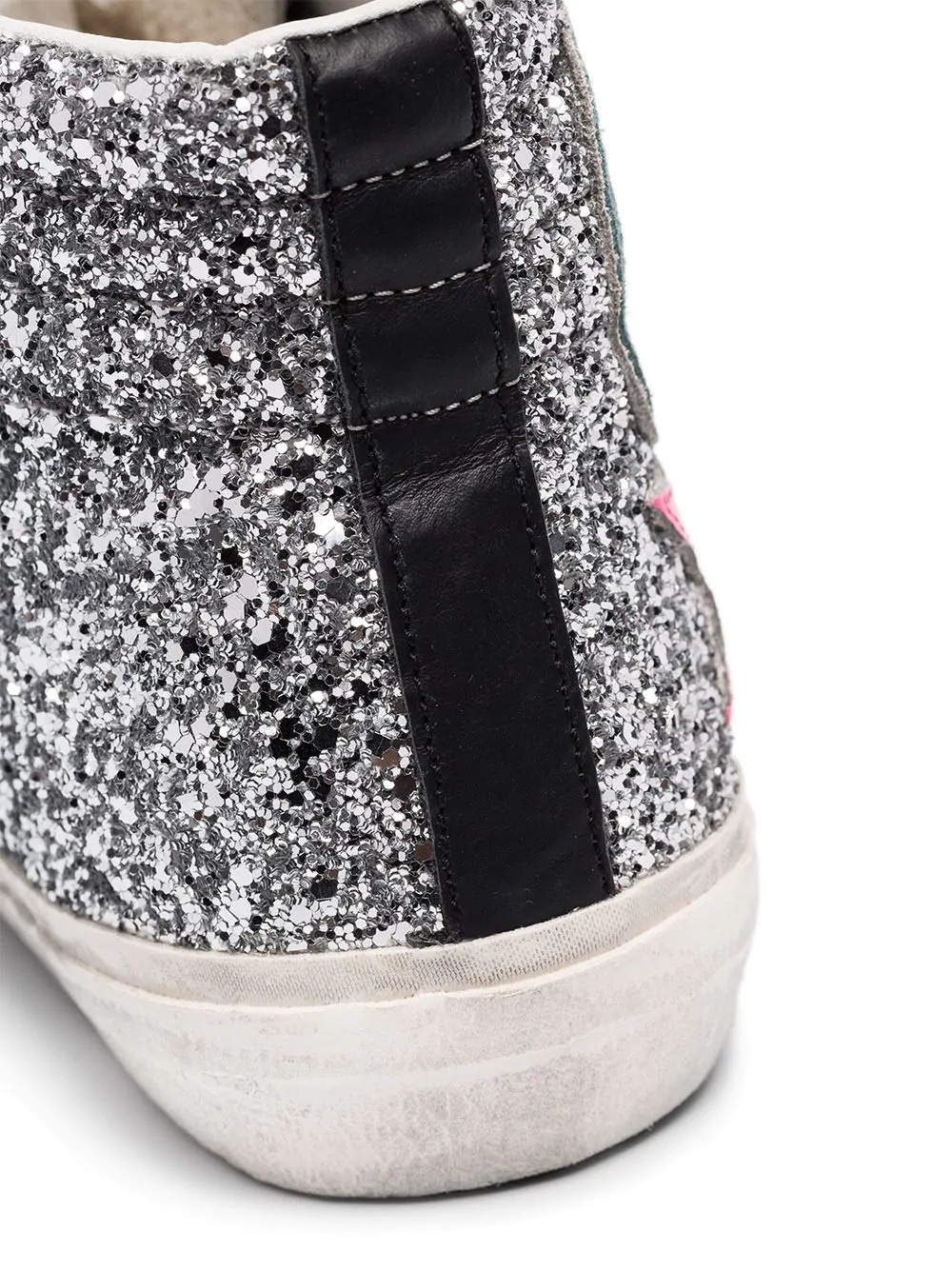 Slide glittered high-top sneakers - 5