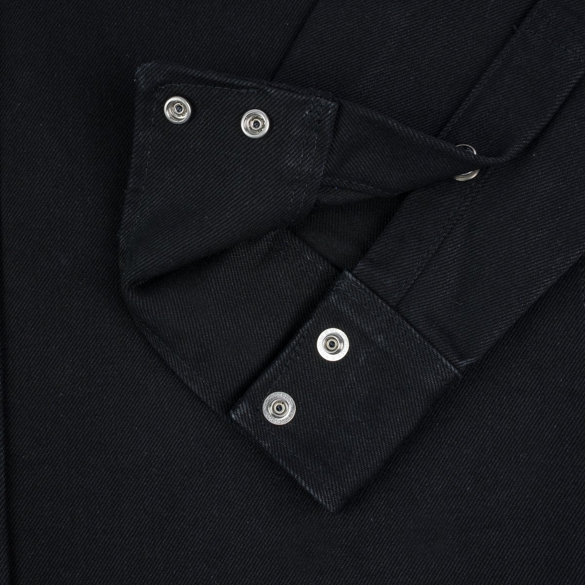 IHSH-361-BLK 16oz Non-Selvedge Denim Western Shirt -  Superblack (Fades To Grey) - 13