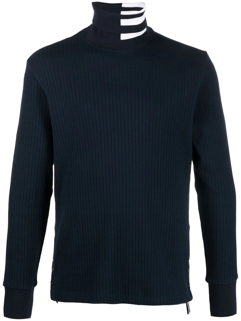 stripe detail roll neck jumper - 1