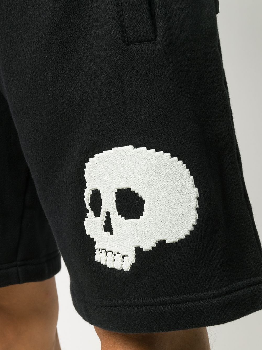 skull-motif patch track shorts - 5