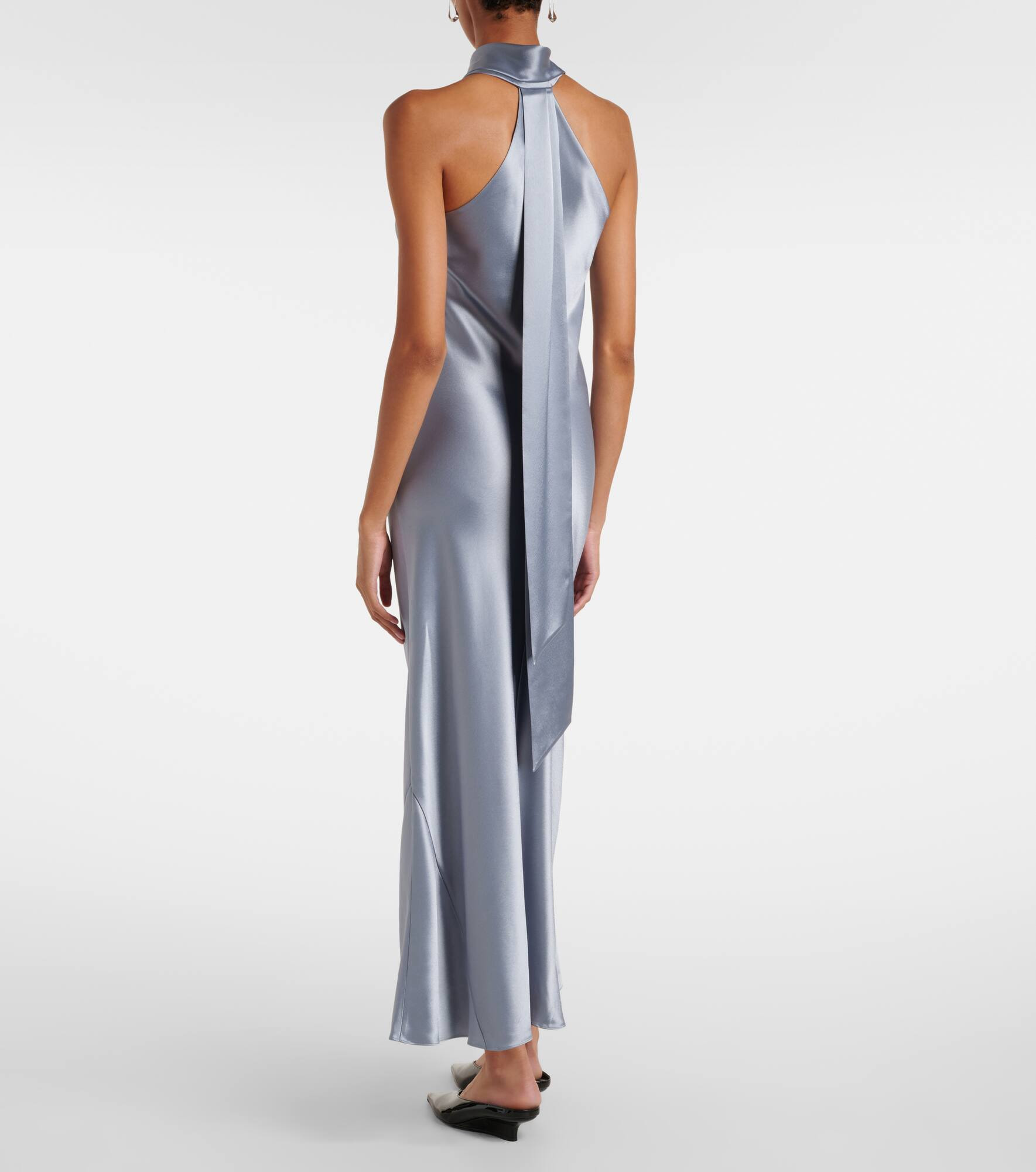 Cropped Pandora satin midi dress - 3