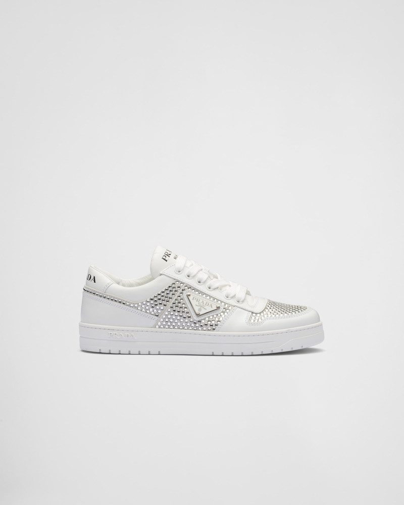 Leather sneakers with crystals 2