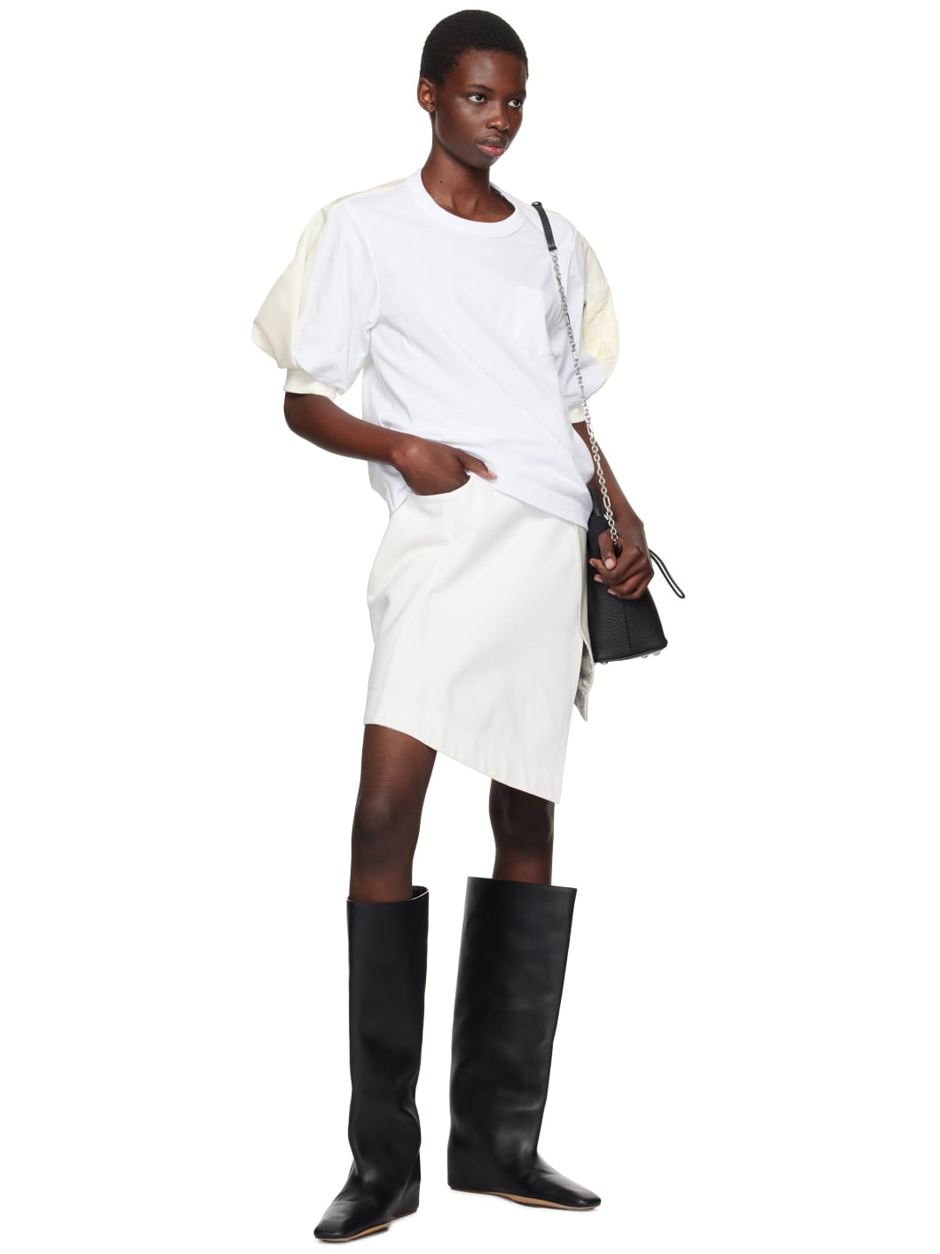 White Puff Sleeve T-Shirt - 4