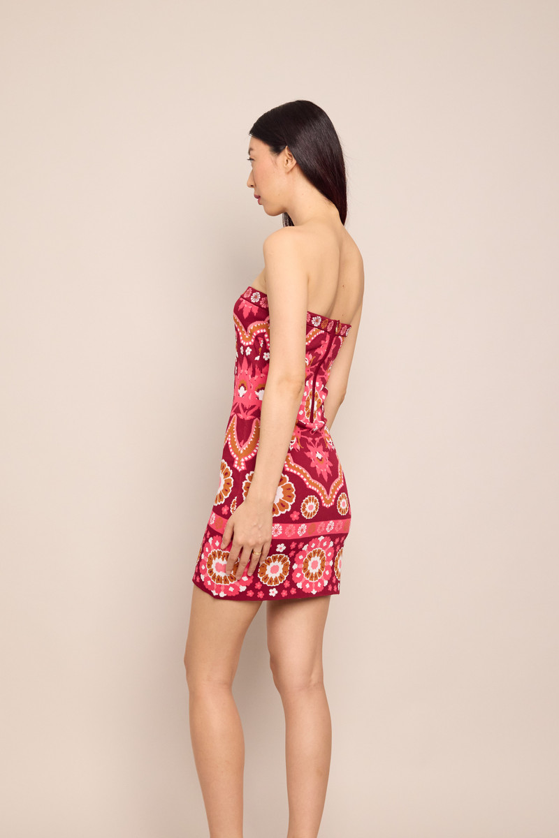 Rome Mini Dress Sleek, Strapless, and Woven with Allure 3