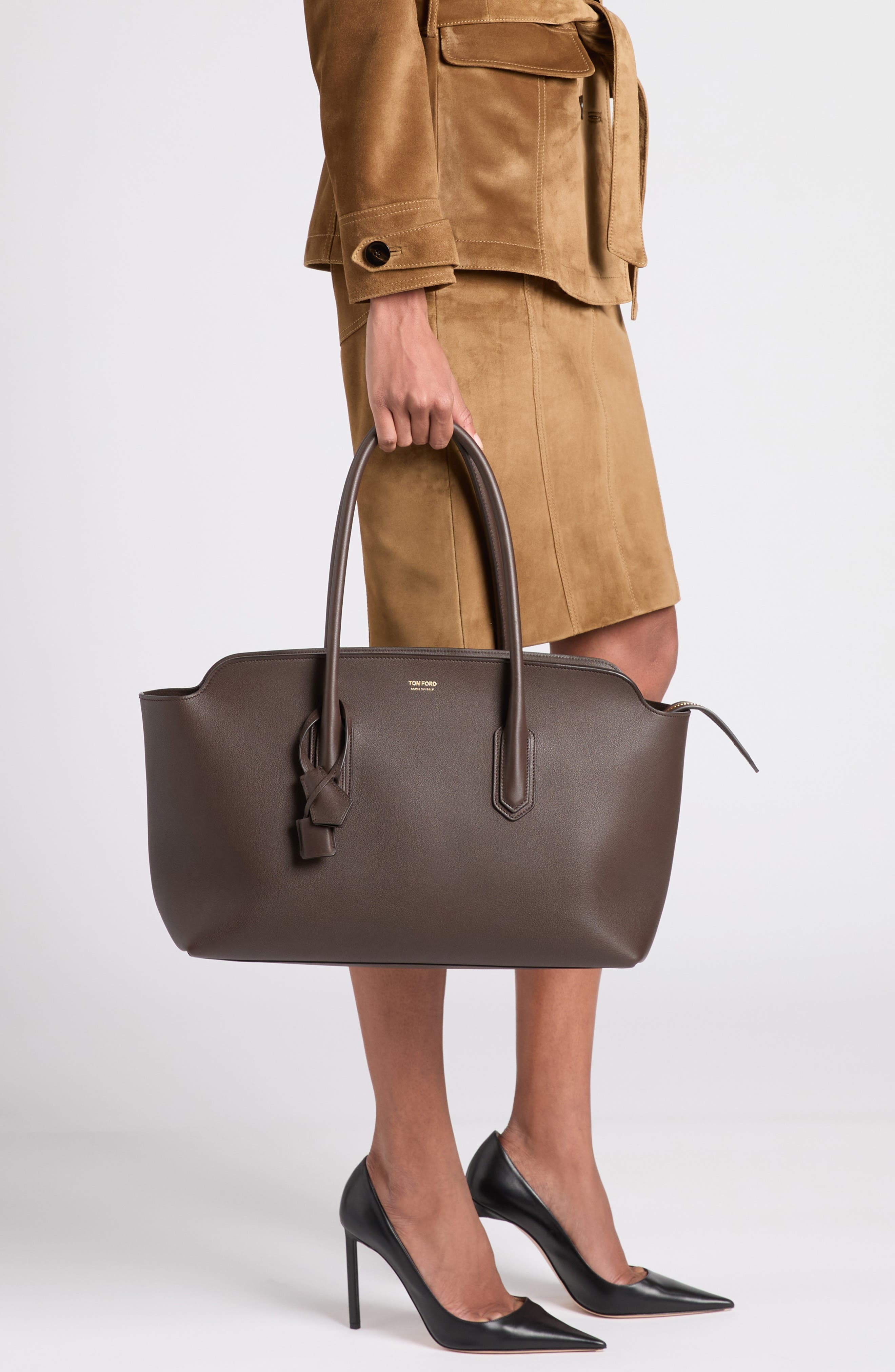 TOM FORD Large Alexander Leather Tote in 1B051 Chocolate at Nordstrom - 2