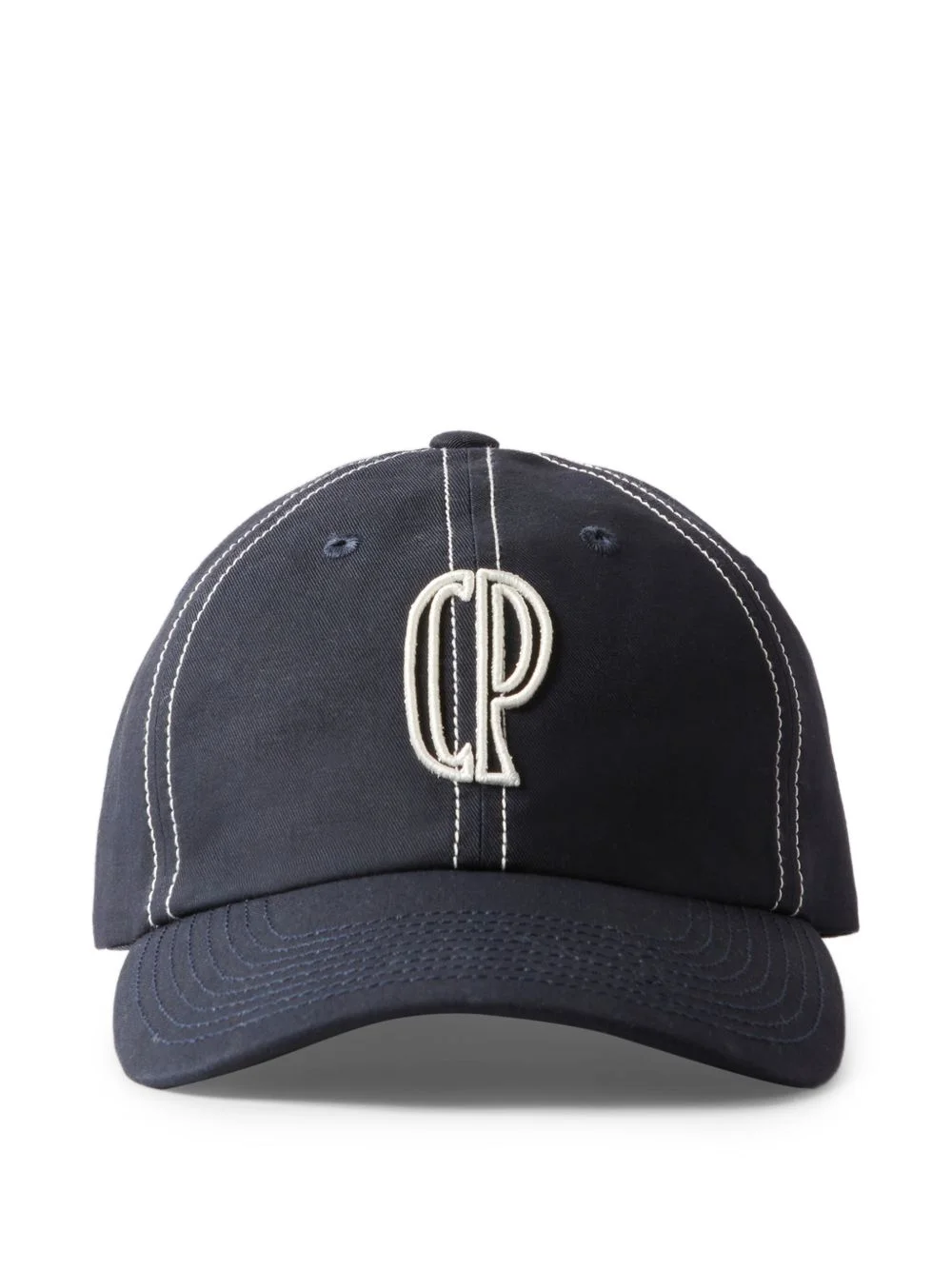 logo-embroidered topstitched cap - 1
