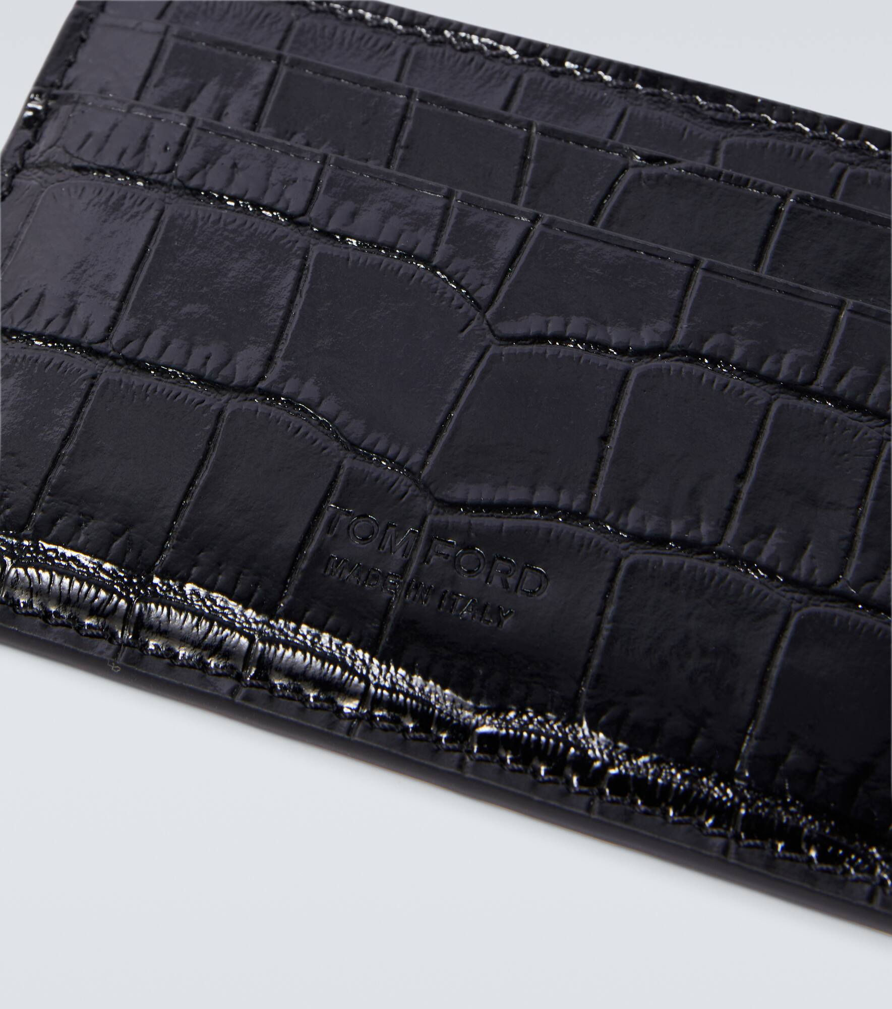Croc-effect leather card holder - 3
