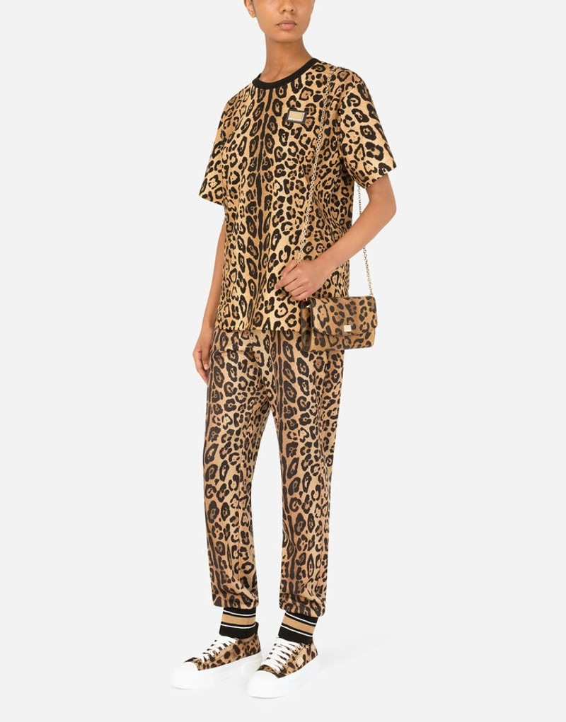 Dolce & Gabbana Leopard-print Crespo mini bag with branded plate outlook