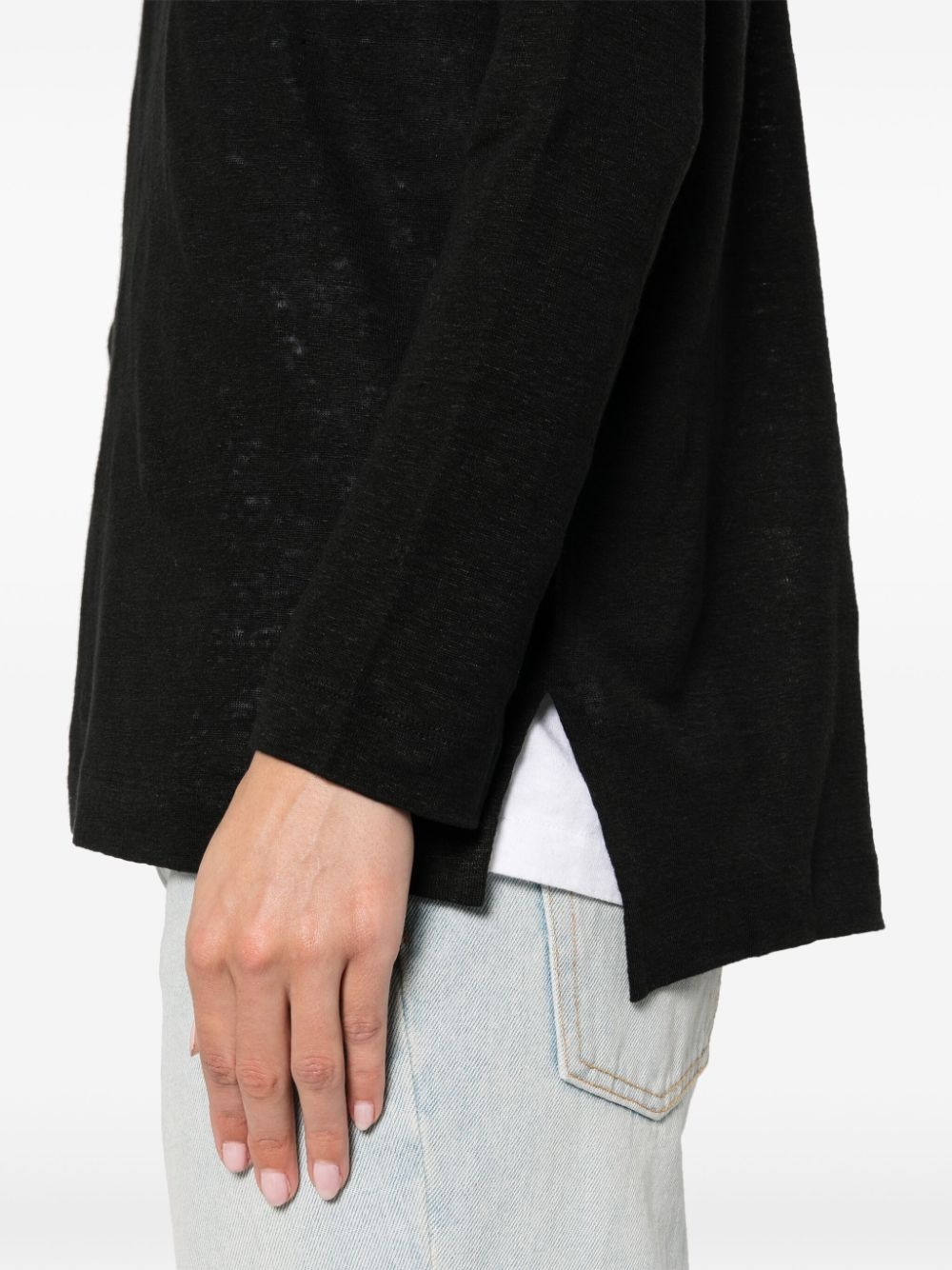 drop-shoulder linen jumper - 5
