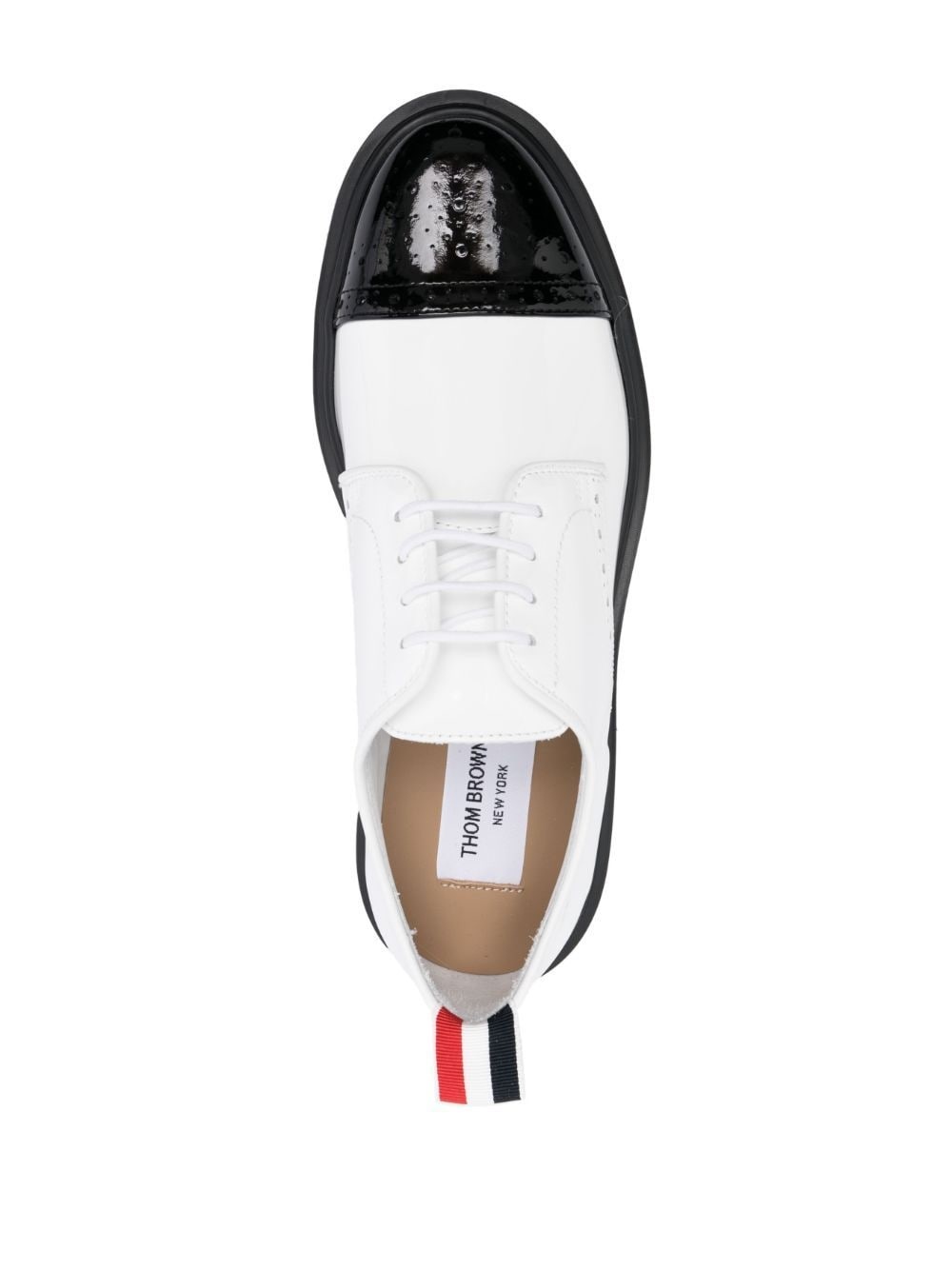 CAP TOE DERBY W/ LIGHTWEIGHT RUBBER SOLE IN SOFT PATENT LEATHER - 4