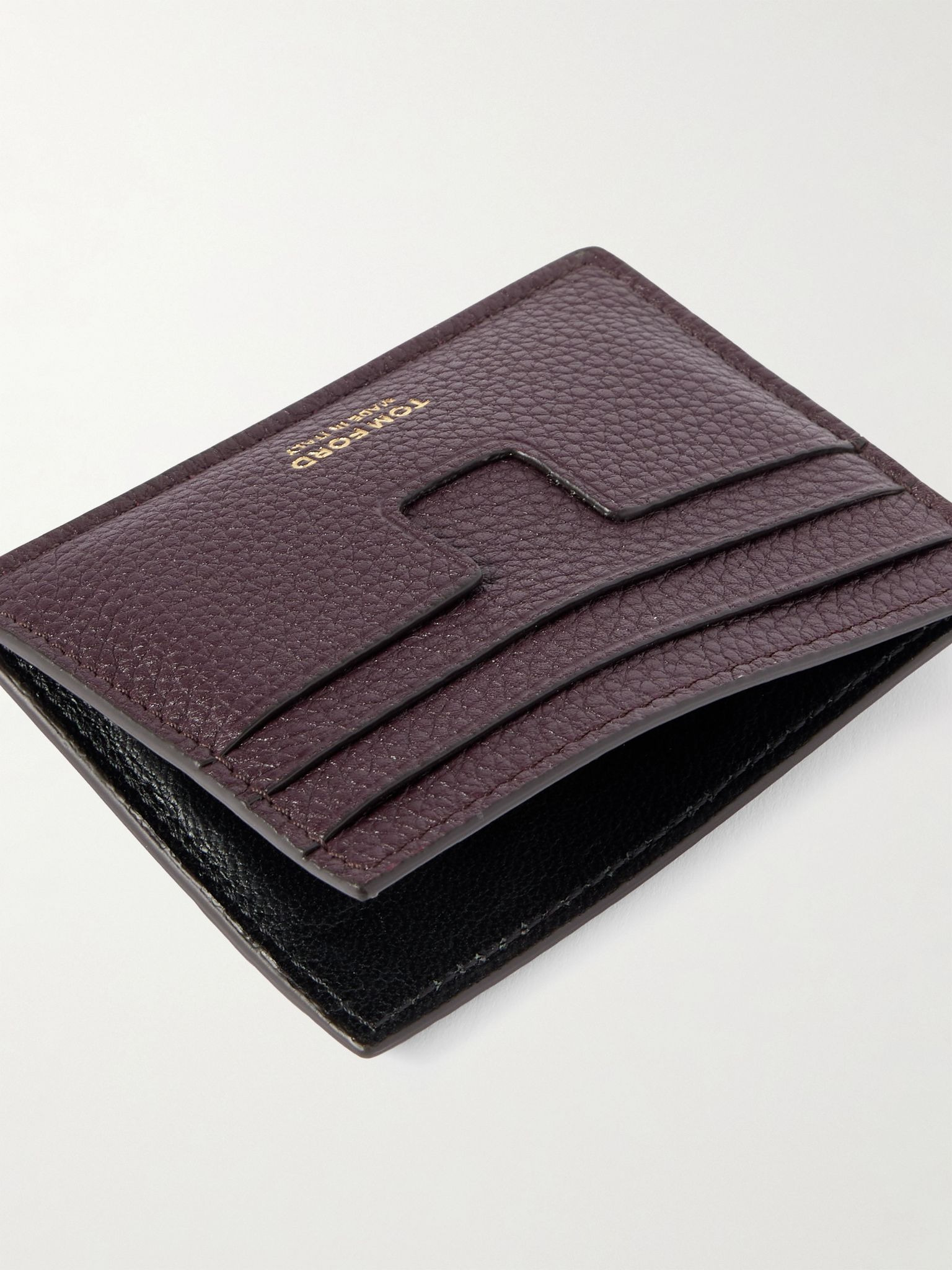 Full-Grain Leather Cardholder Red - 4