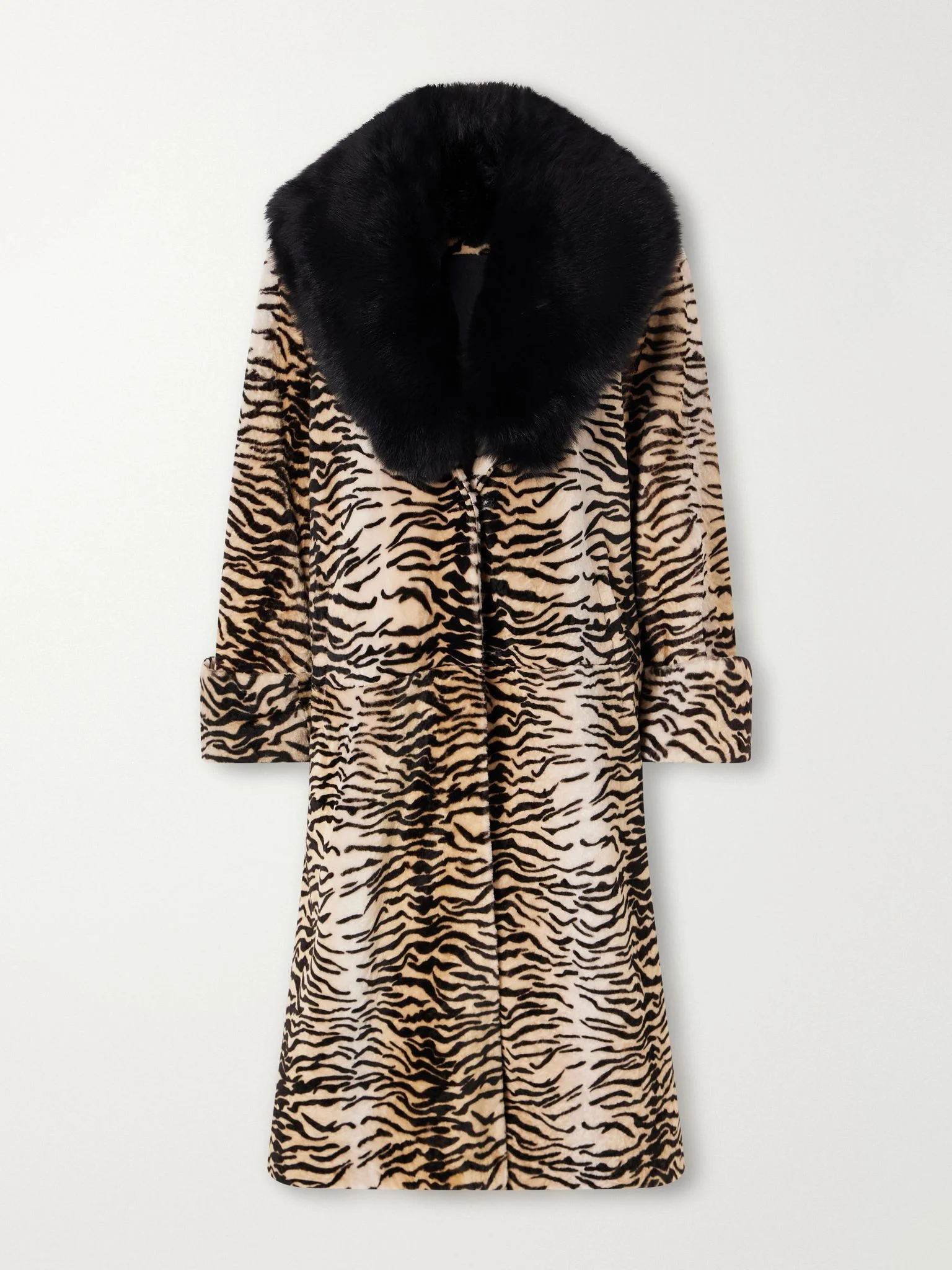 Nina tiger-print shearling coat Multi - 1
