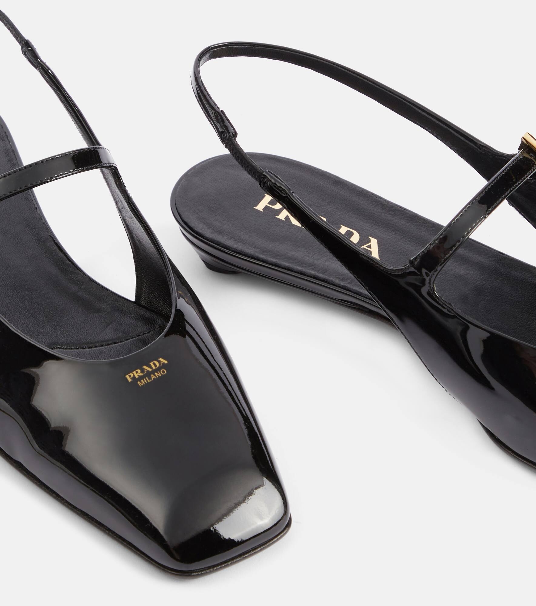 Patent leather slingback flats - 5
