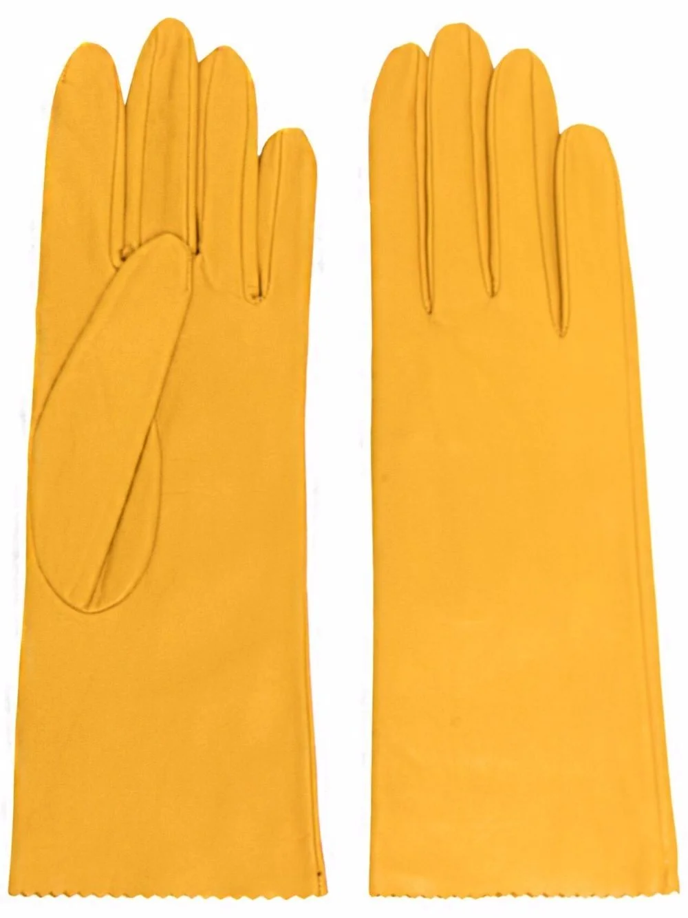 zig-zag edge leather gloves - 1