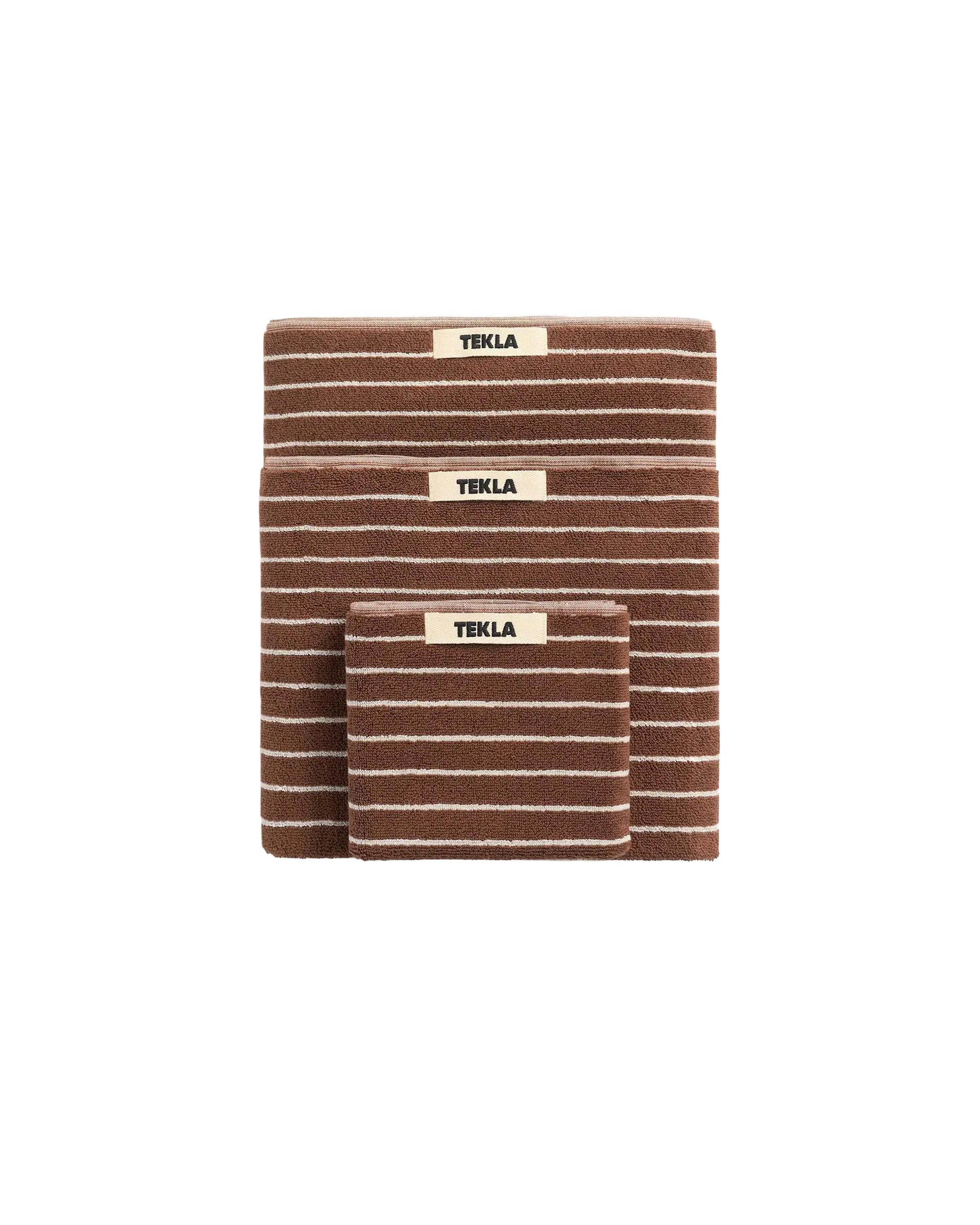 Tekla Terry Washcloth Rust Stripes - 1