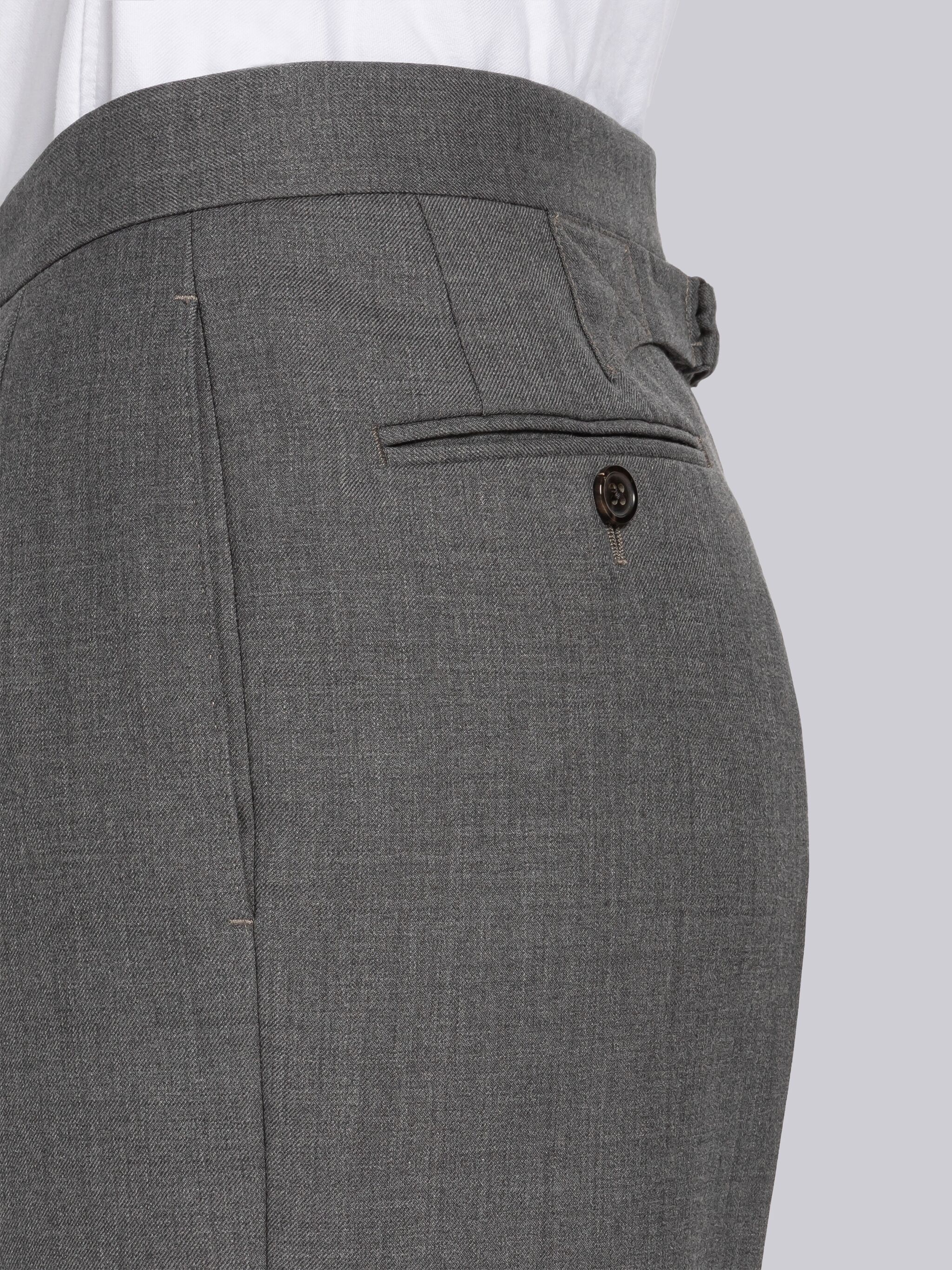 Medium Grey Super 120's Twill Menswear Fit Classic Trouser - 7