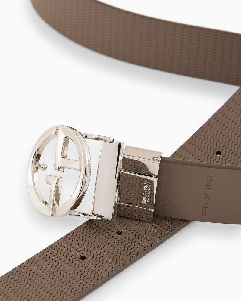 GIORGIO ARMANI Printed leather belt with logo outlook