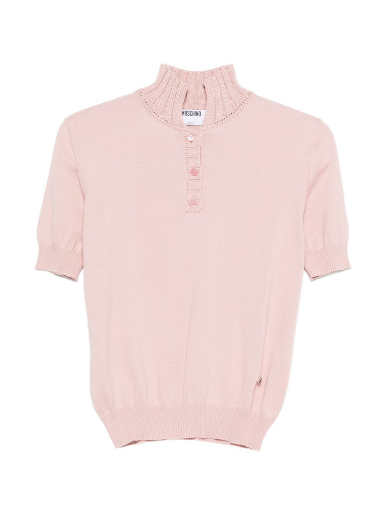 buttoned short-sleeve polo top 1