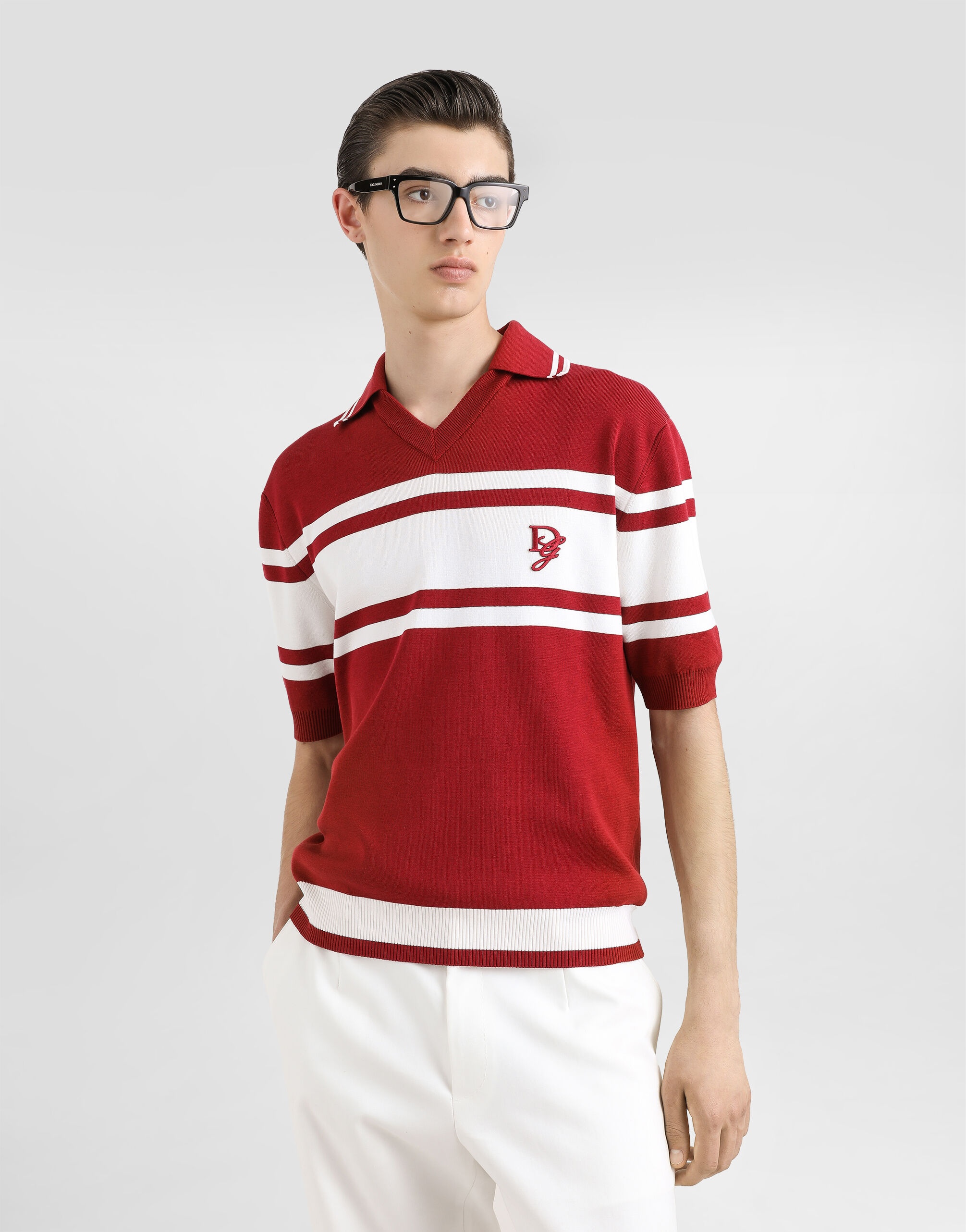 Silk and cotton polo-shirt with logo embroidery - 4