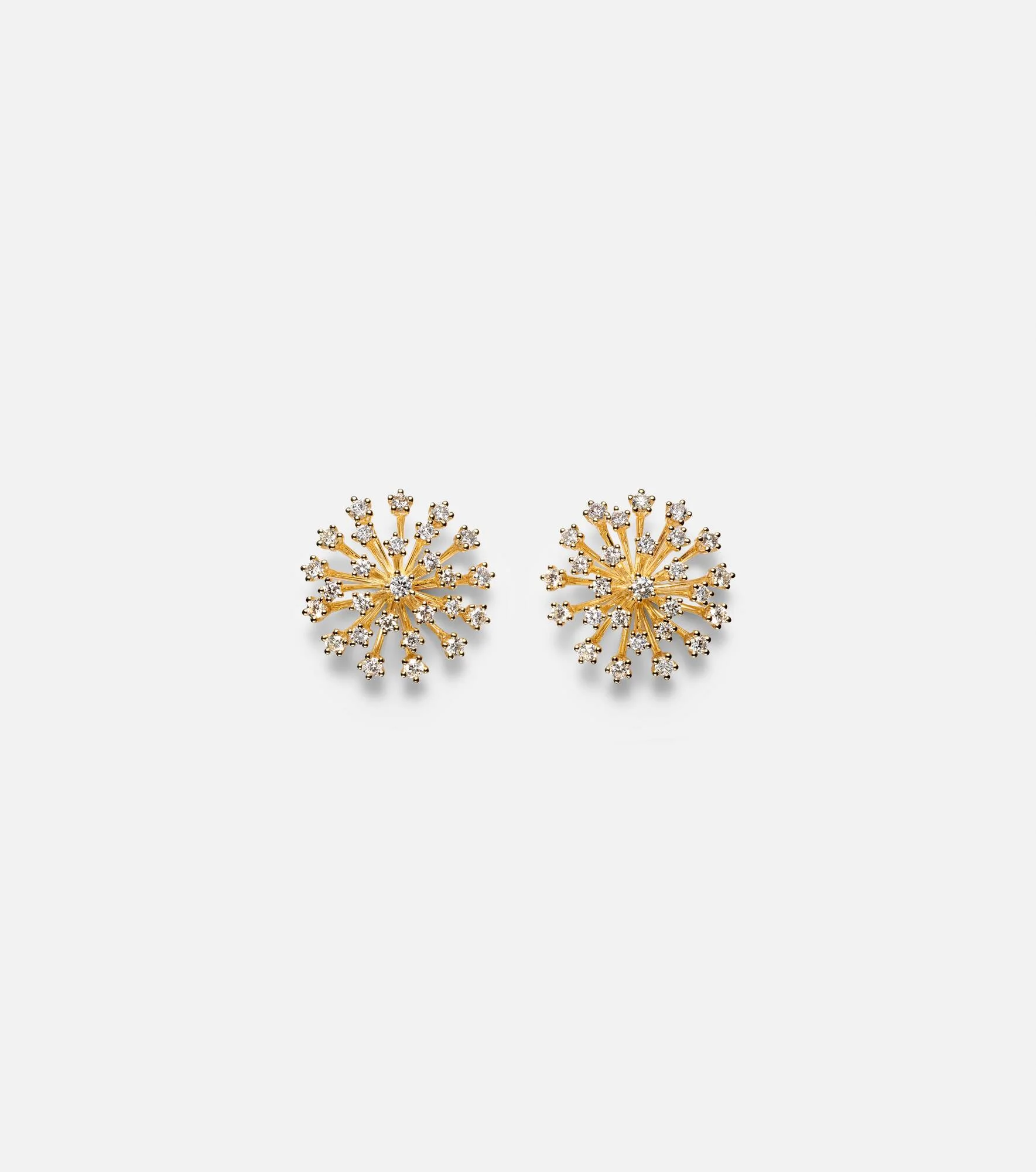Burst Large 14kt gold earrings with diamonds - 1