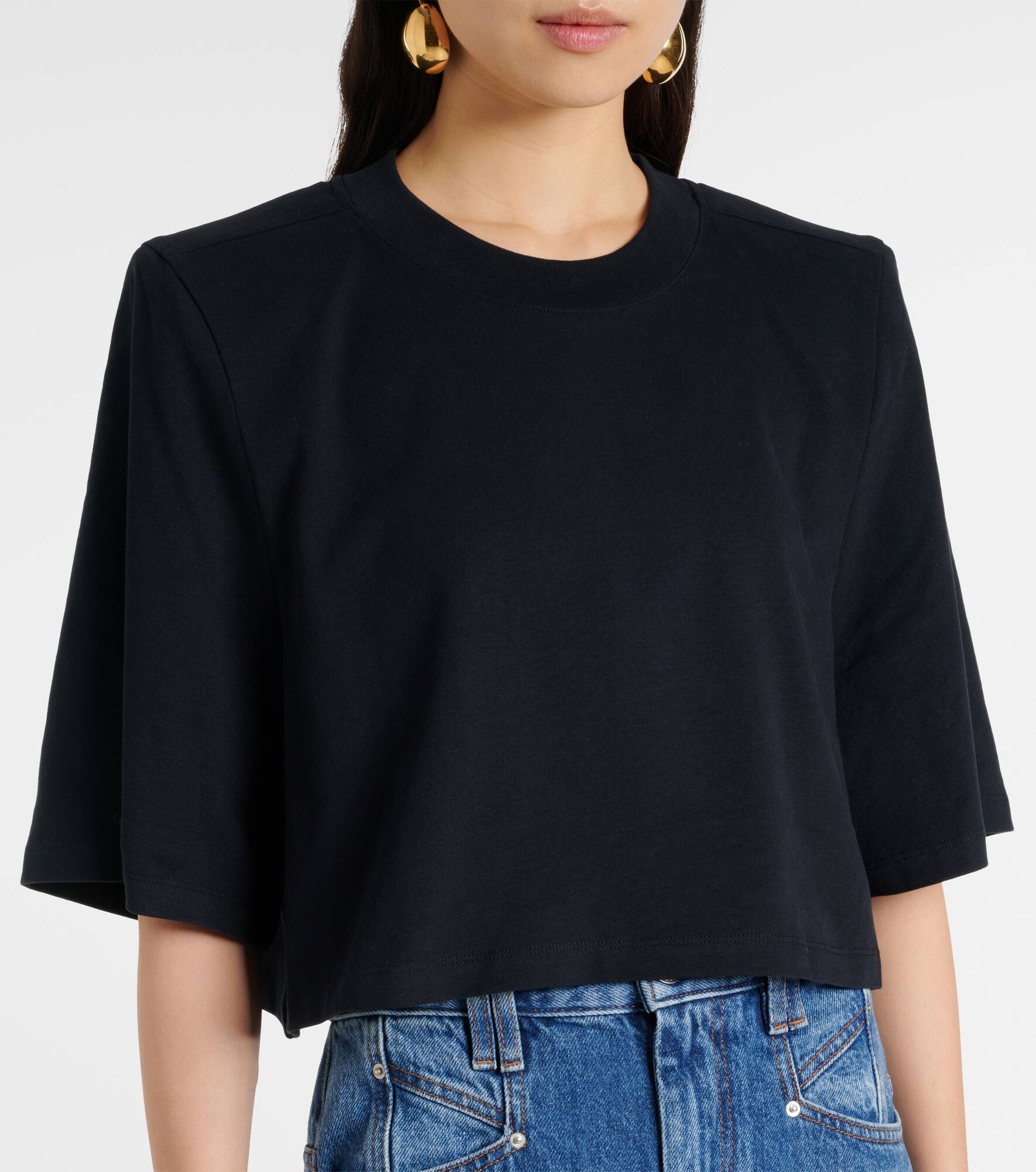 Zaely cropped cotton jersey T-shirt - 4