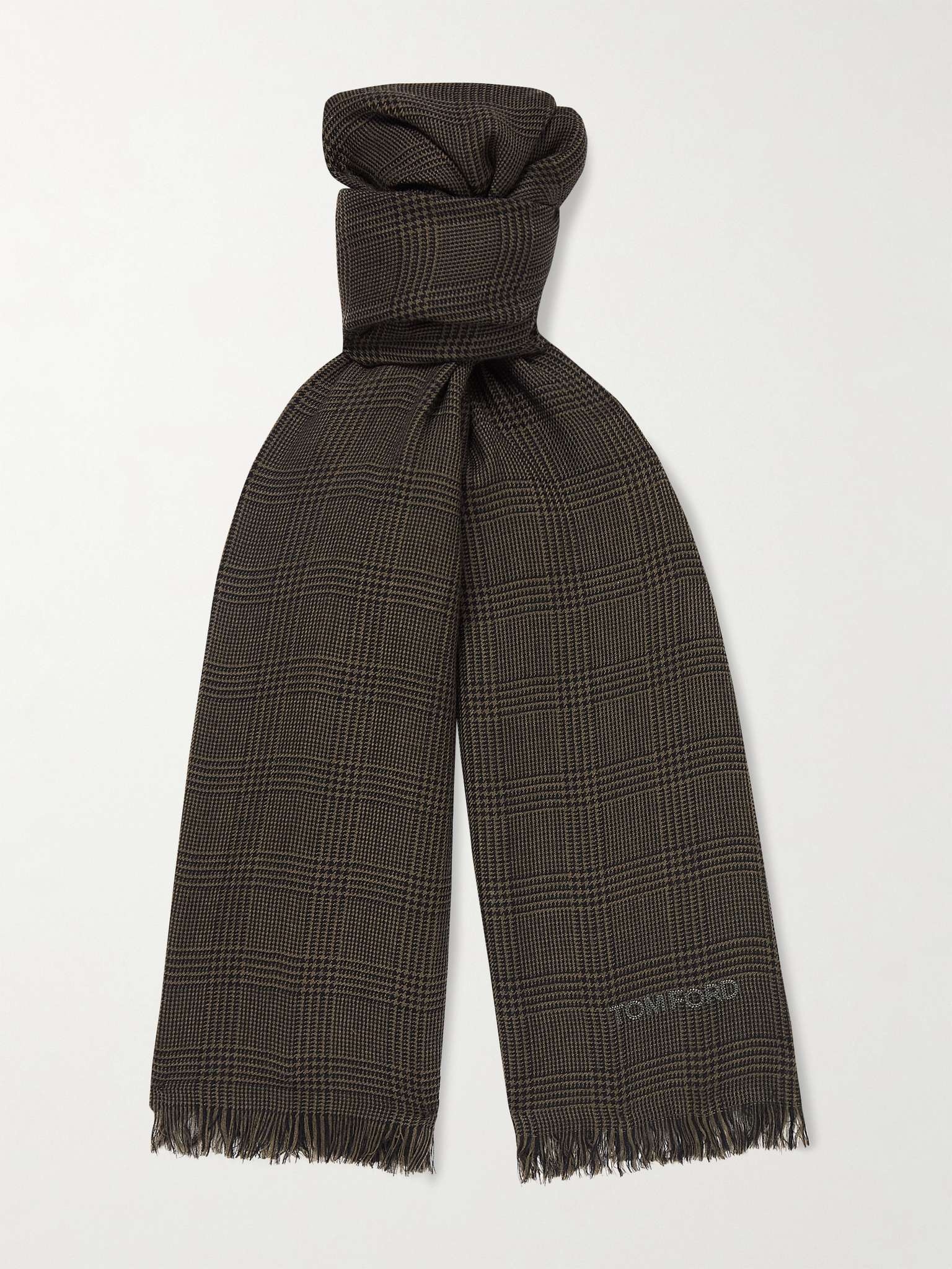 Prince of Wales Checked Wool Scarf - 1