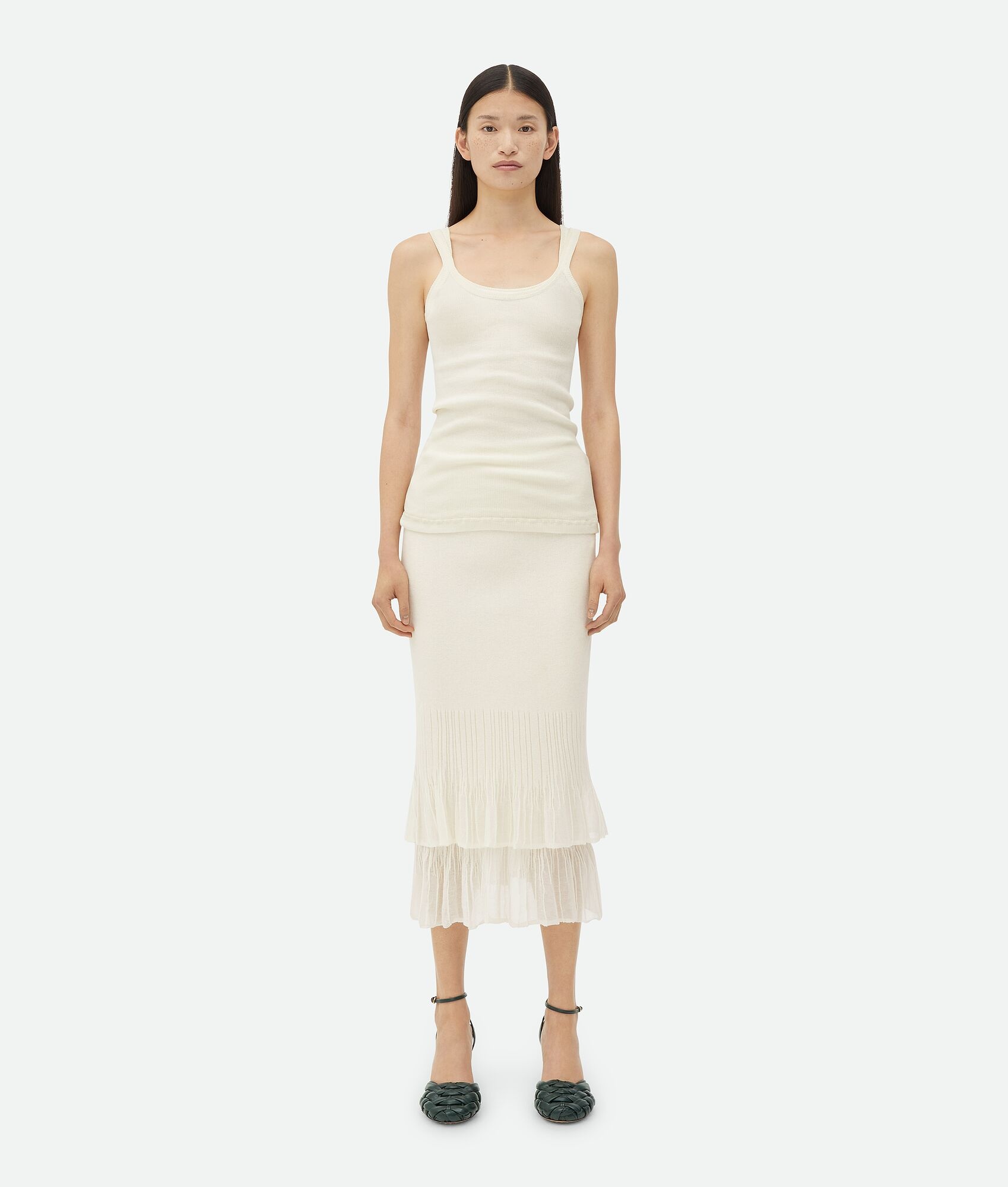 Two-In-One Light Cotton Midi Skirt - 4