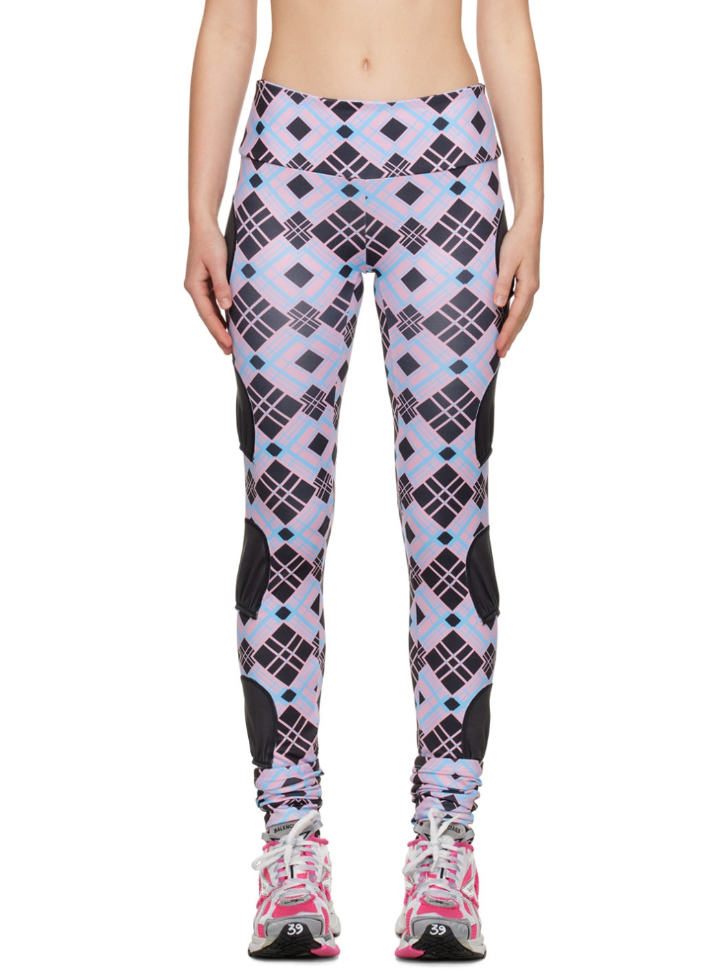 SSENSE Exclusive Black & Pink 'Tennis Ball' Leggings - 1