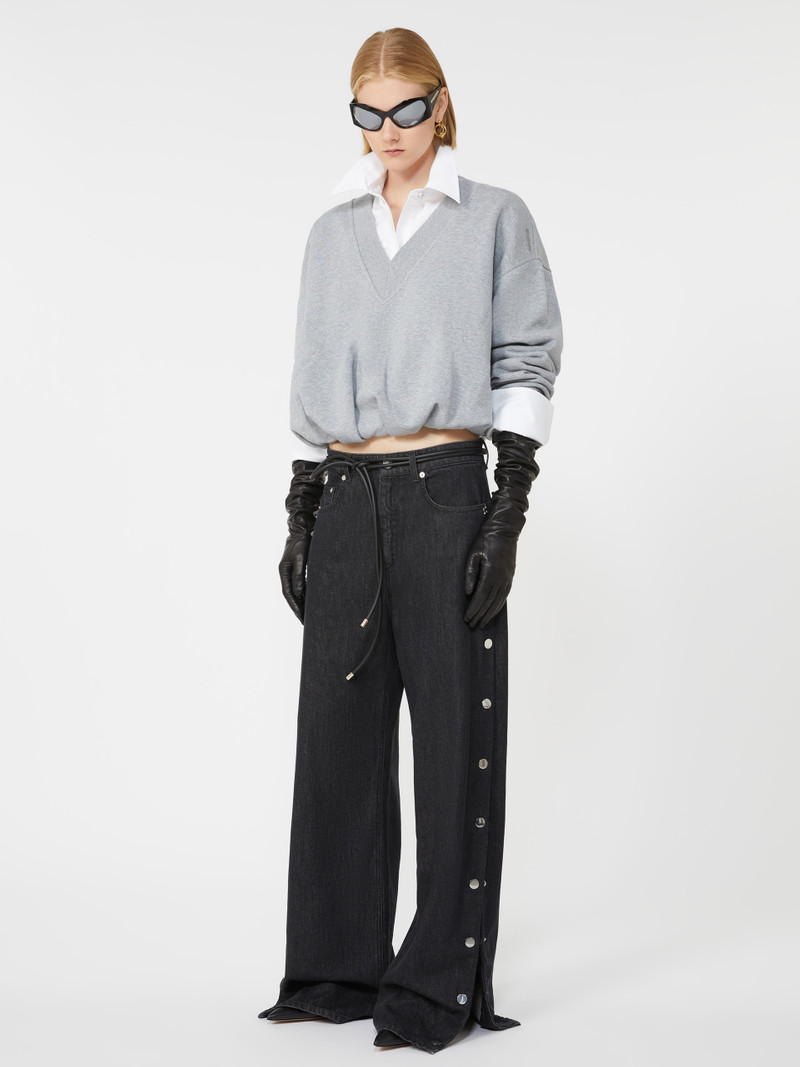 Sportmax COLLEG V-neck crop sweatshirt outlook