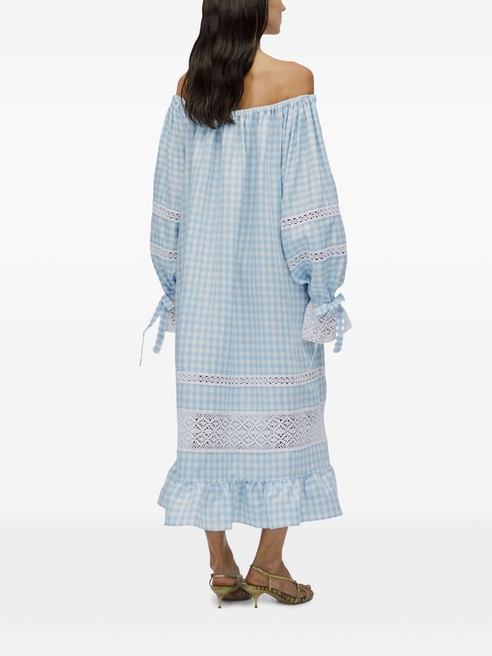 checked midi dress - 4