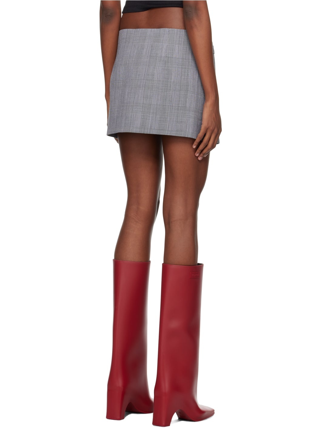 Gray Tailored Miniskirt - 3
