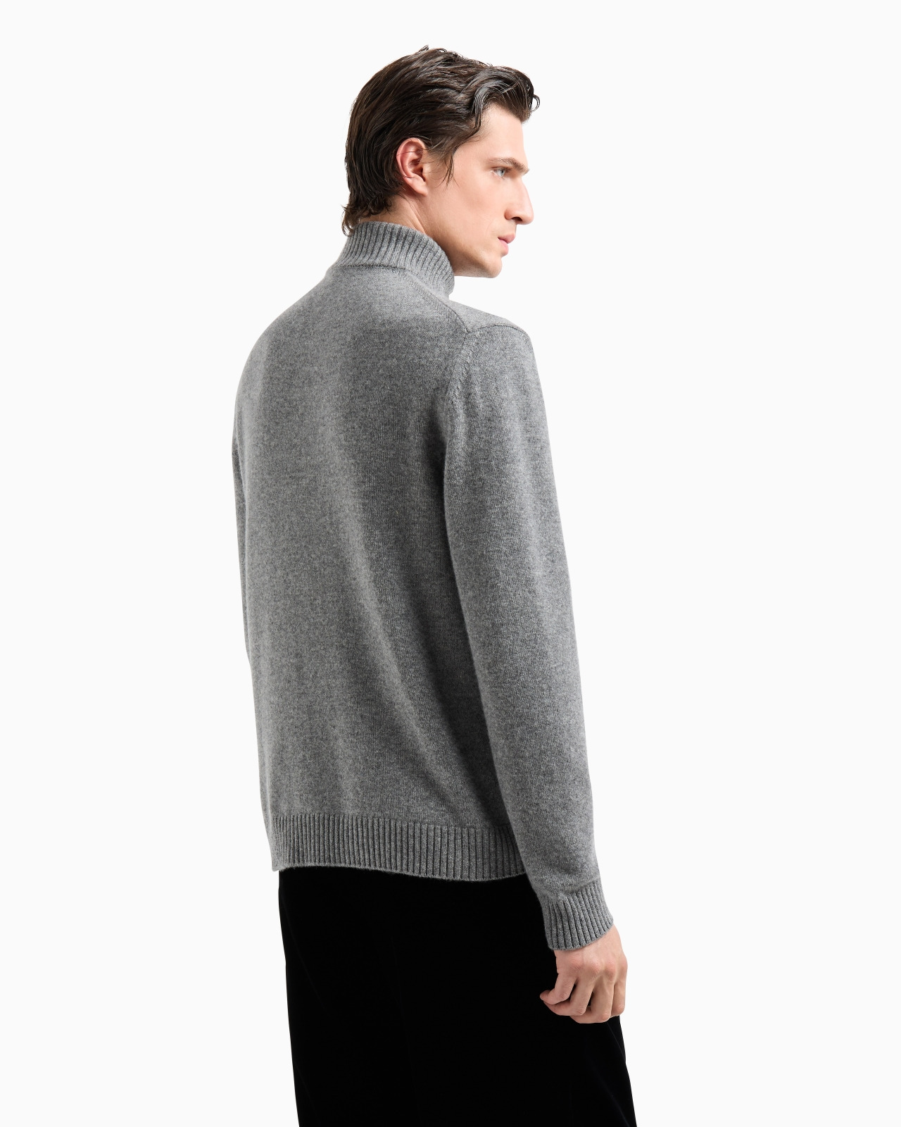 CASHMERE ZIP-UP MOCK-NECK CARDIGAN - 3
