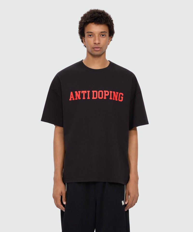 MSGM Black short-sleeve cotton jersey T-shirt with front print outlook