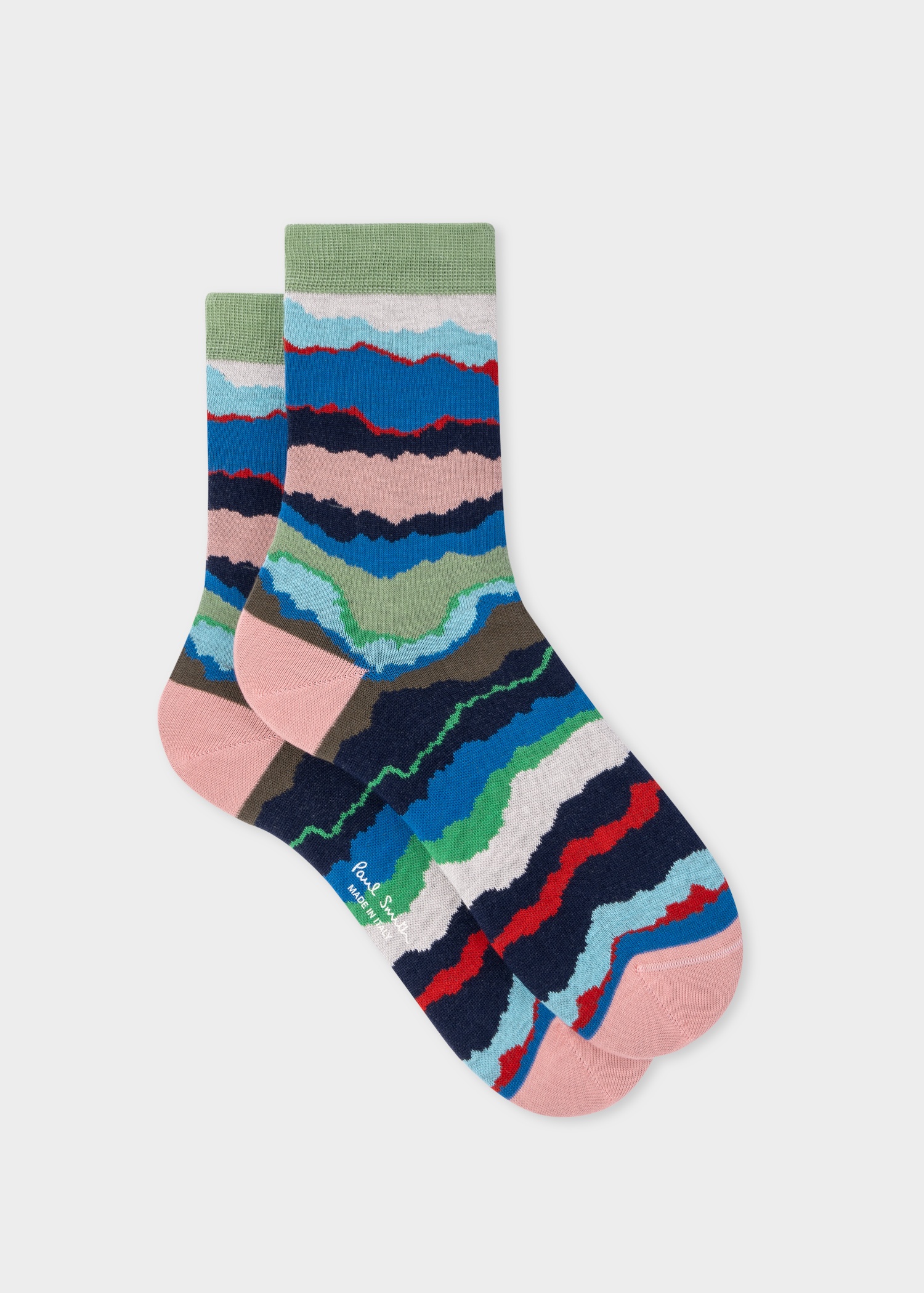 Women's Blue 'Torn Stripe' Socks - 1