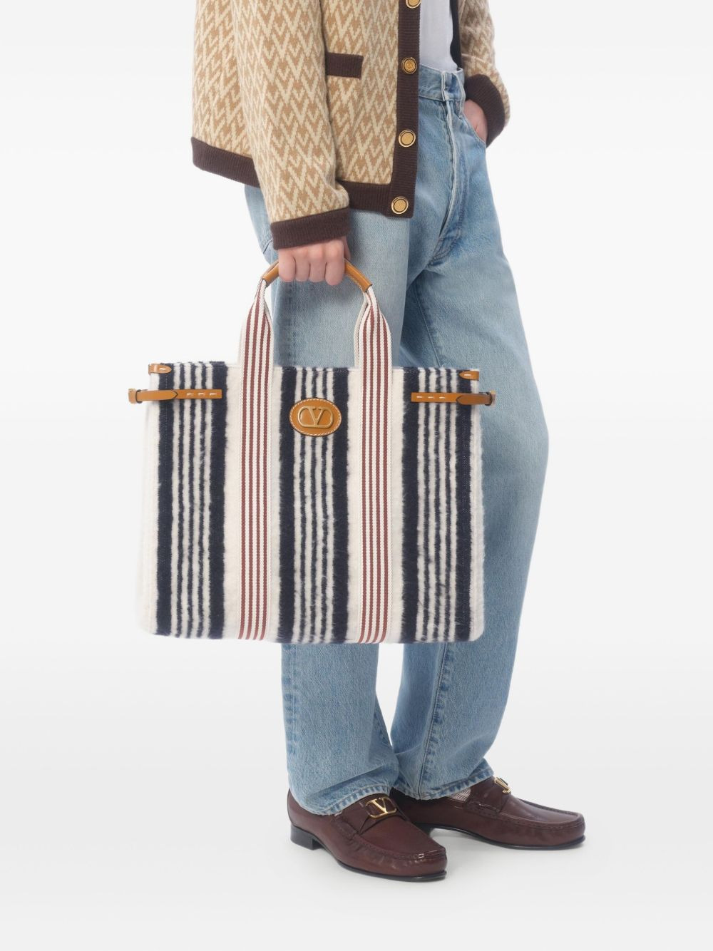 striped tote bag - 3