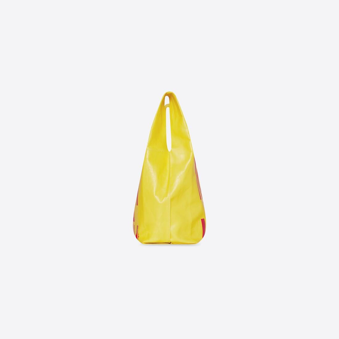 Men's Monday Shopper Bag In Printed Paper Calfskin  in Yellow - 3