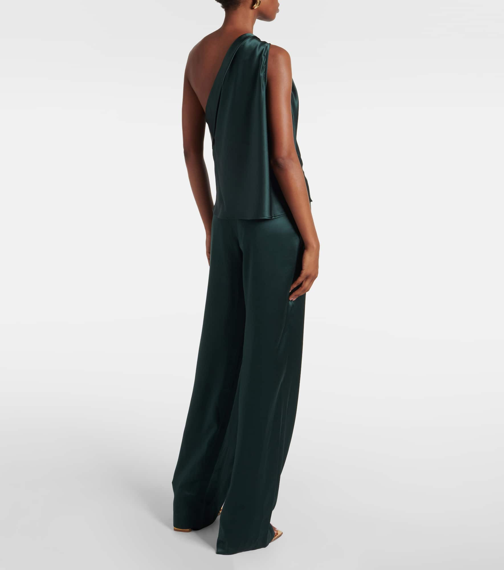 Silk one-shoulder top - 3