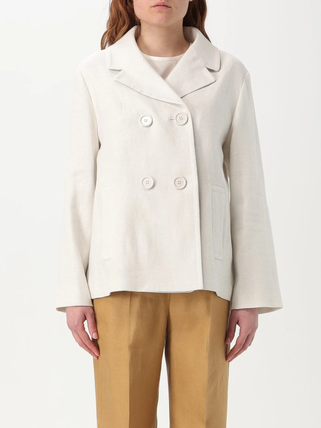 'S Max Mara linen and cotton peacoat - 1