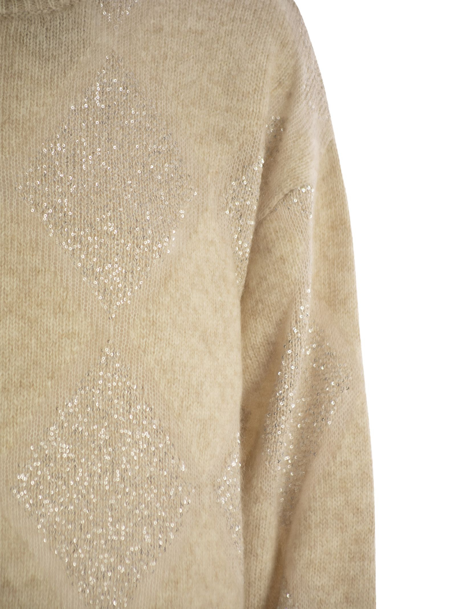 Brunello Cucinelli Women Dazzling Argyle Sweater In Wool And Mohair - 4