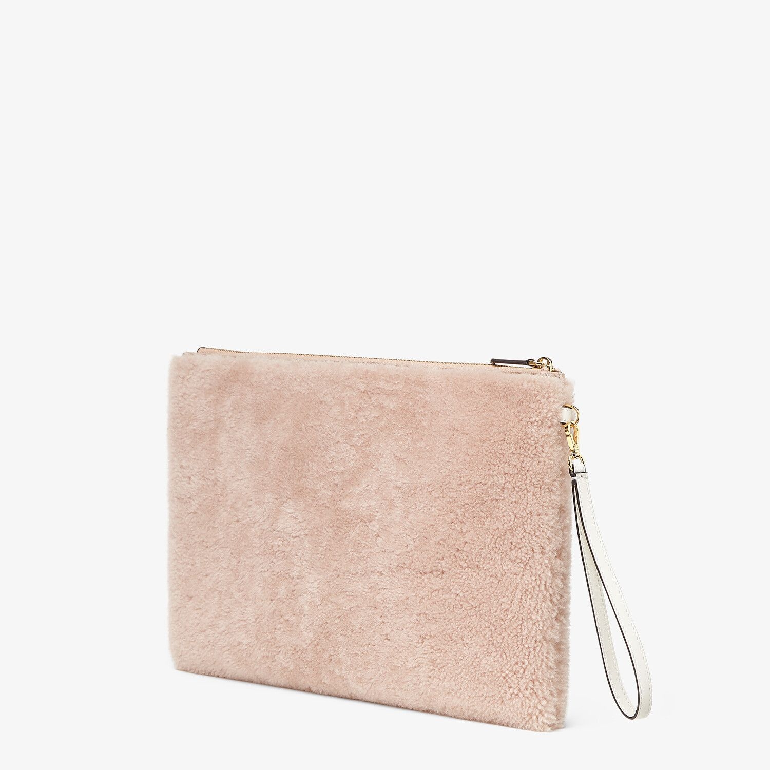 Pink sheepskin pouch 2