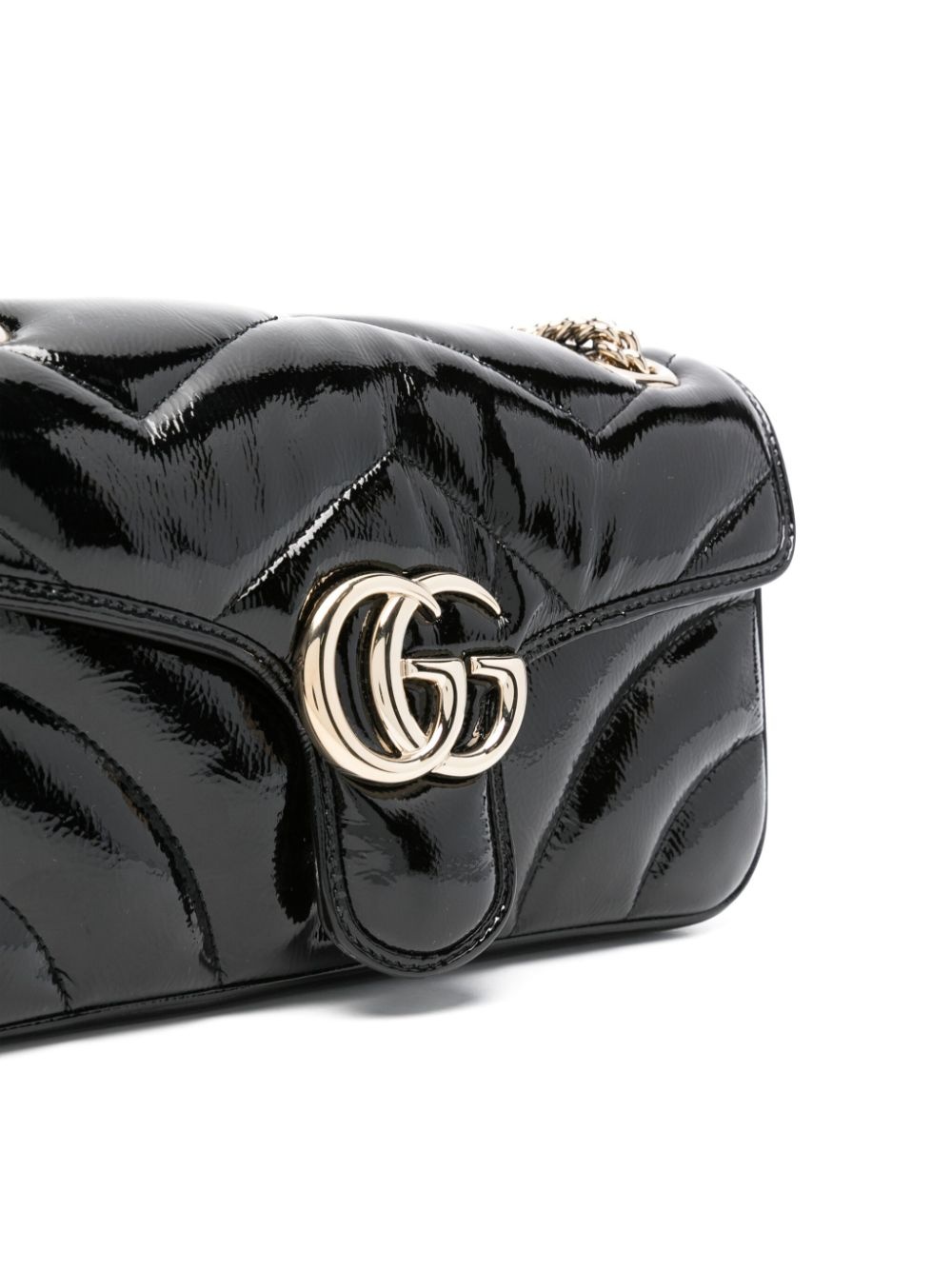 Gg marmont small patent leather shoulder bag - 4