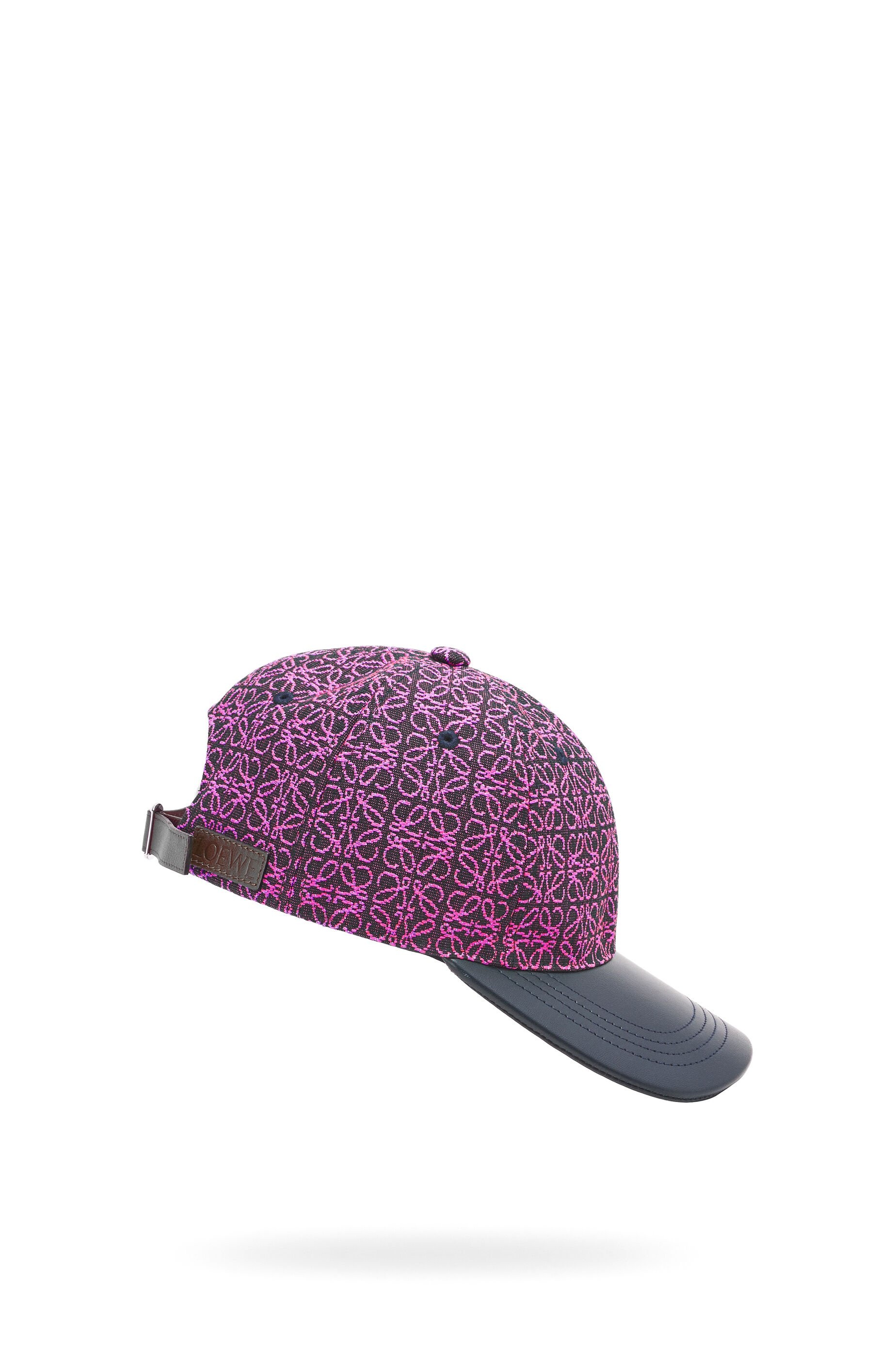 Anagram cap in jacquard and calfskin - 3