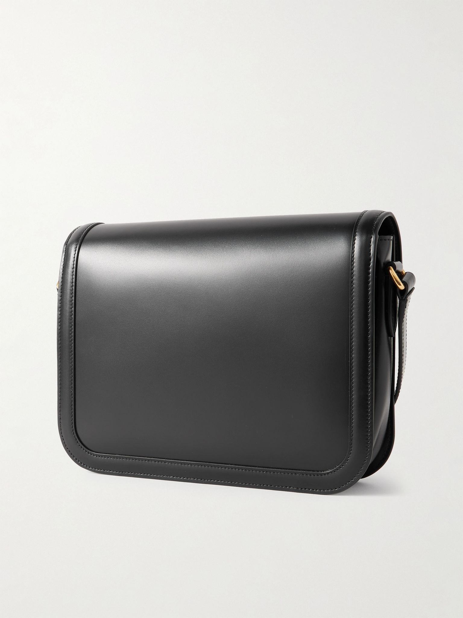VLogo Leather Shoulder Bag Black - 3