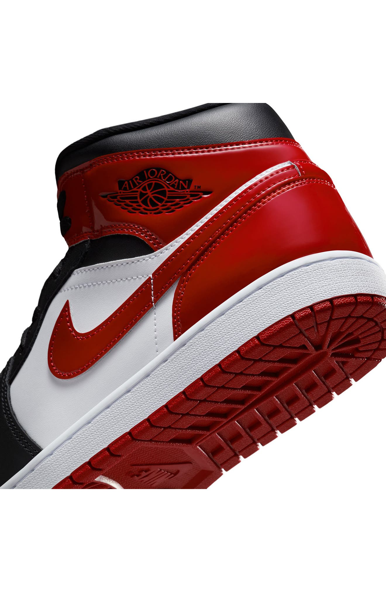 Air Jordan 1 Mid SE Sneaker in Black/Varsity Red at Nordstrom - 8